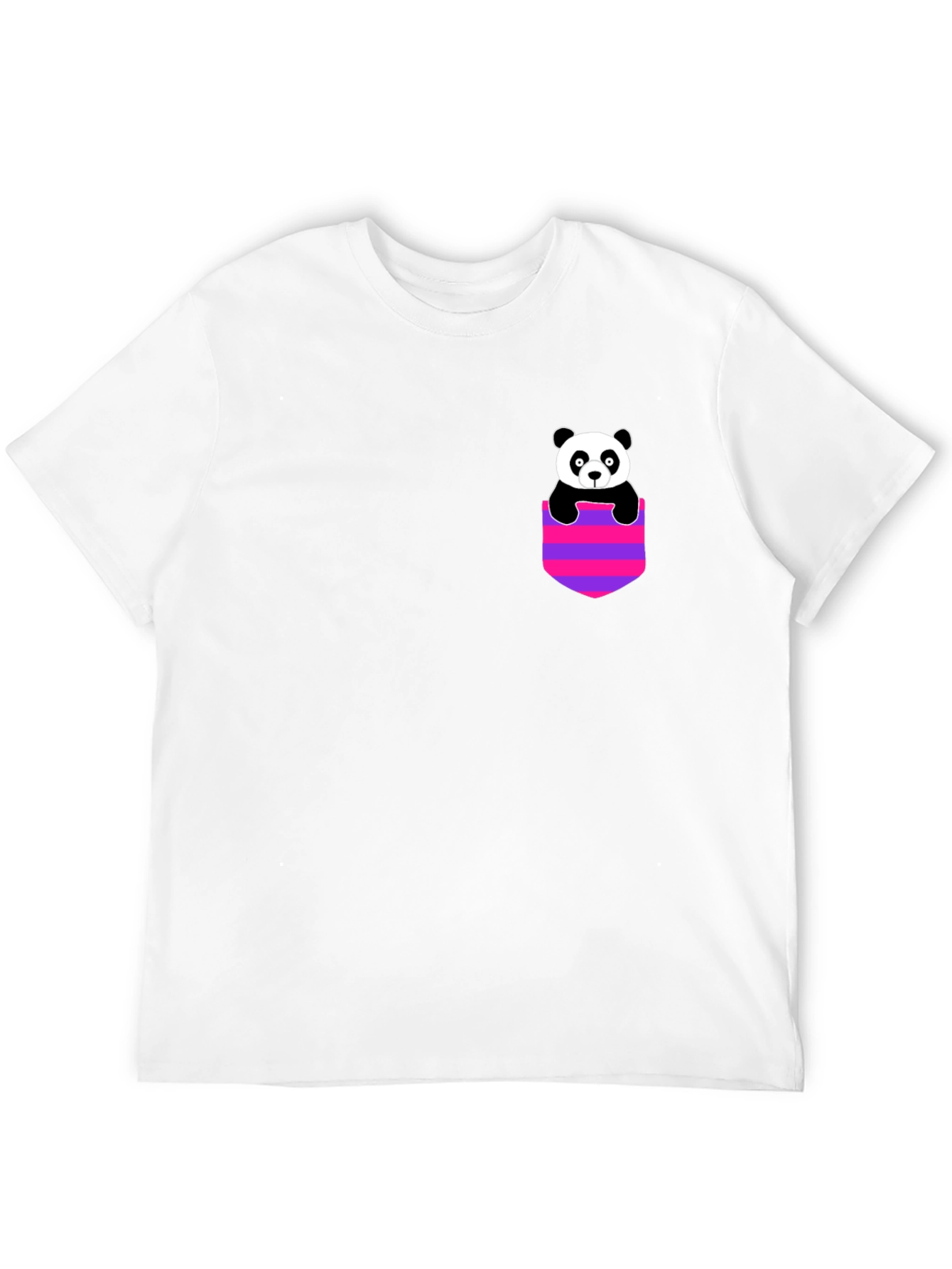 Panda Pocket Graphic T-Shirt - Black Crew Neck