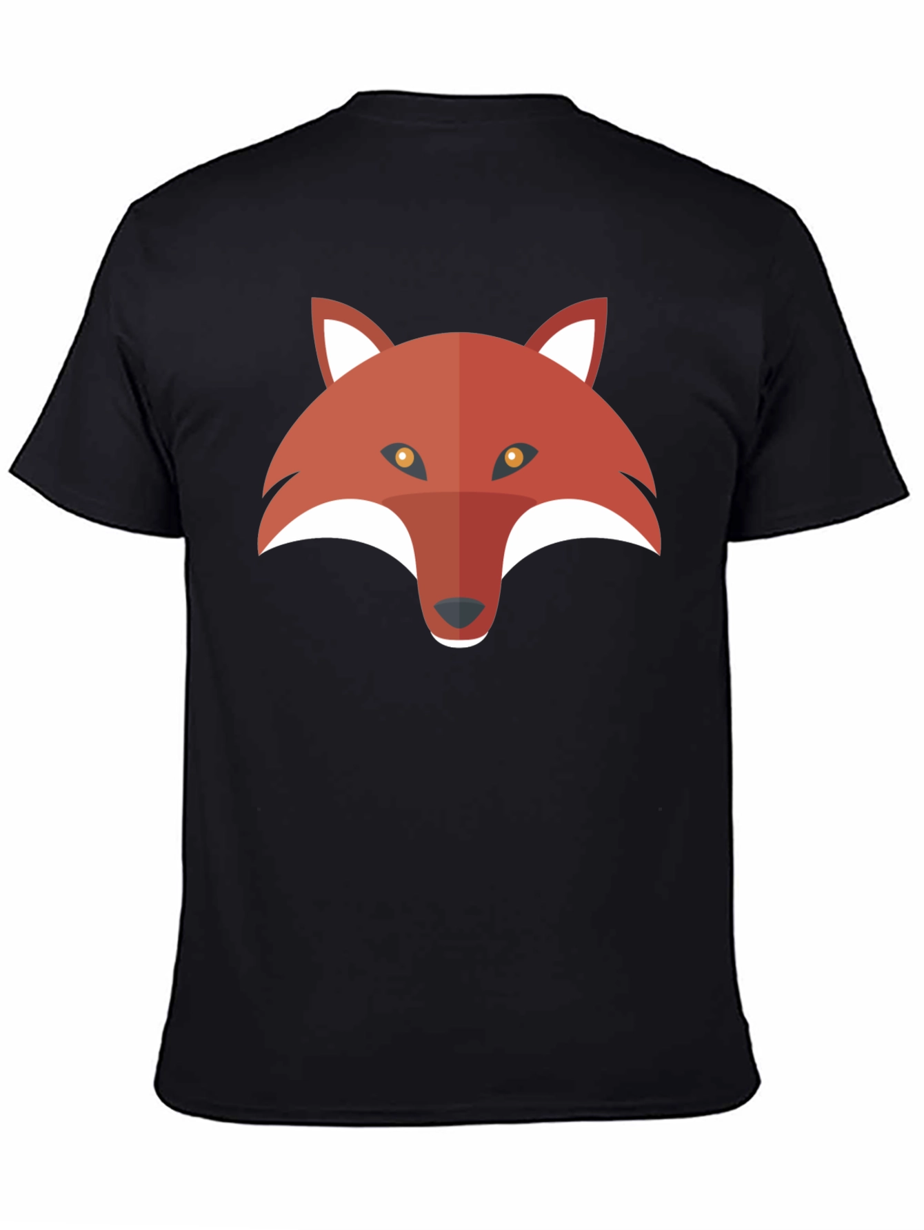 Mens Black T-Shirt with Fox Graphic