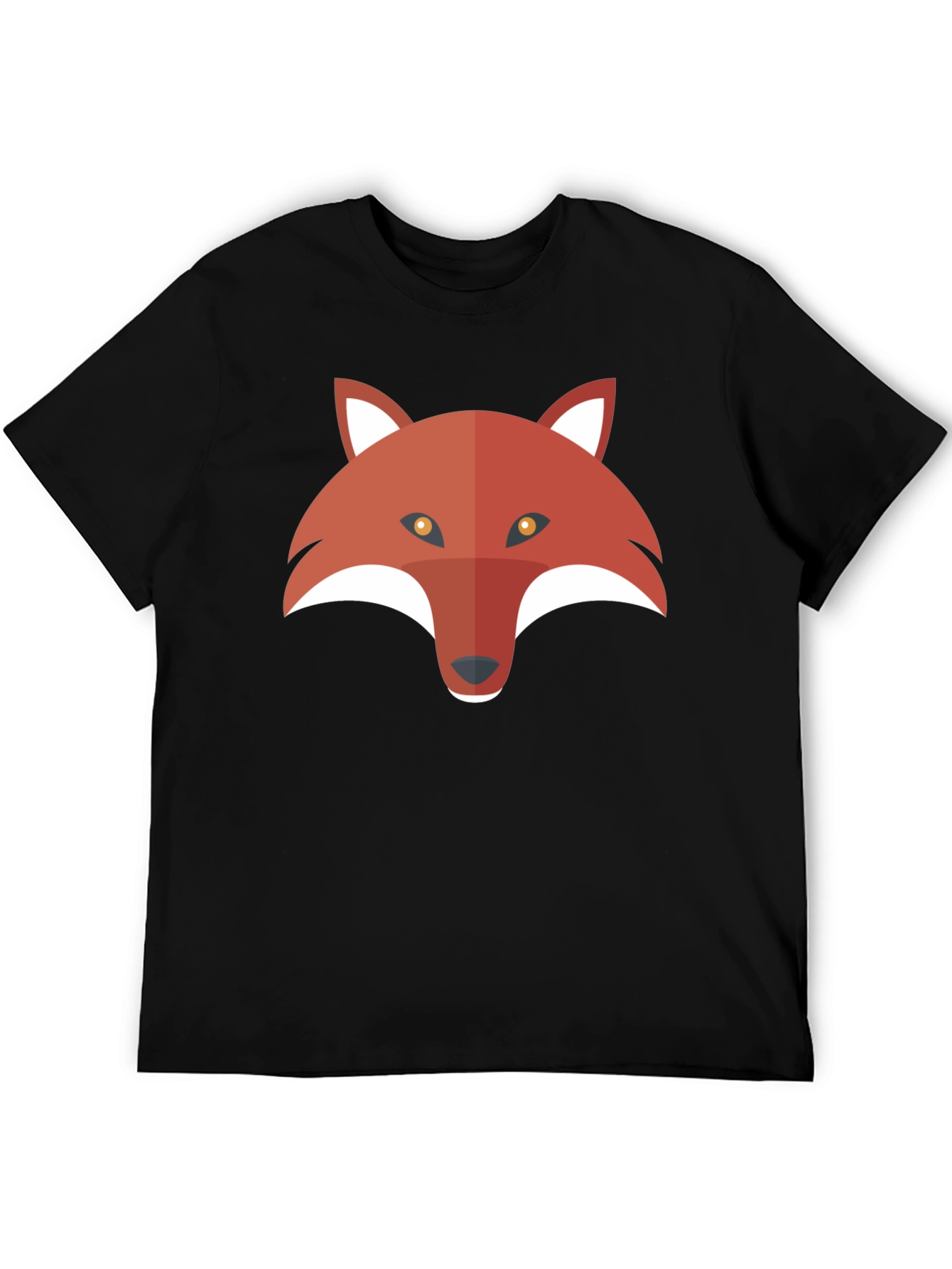 Mens Black T-Shirt with Fox Graphic