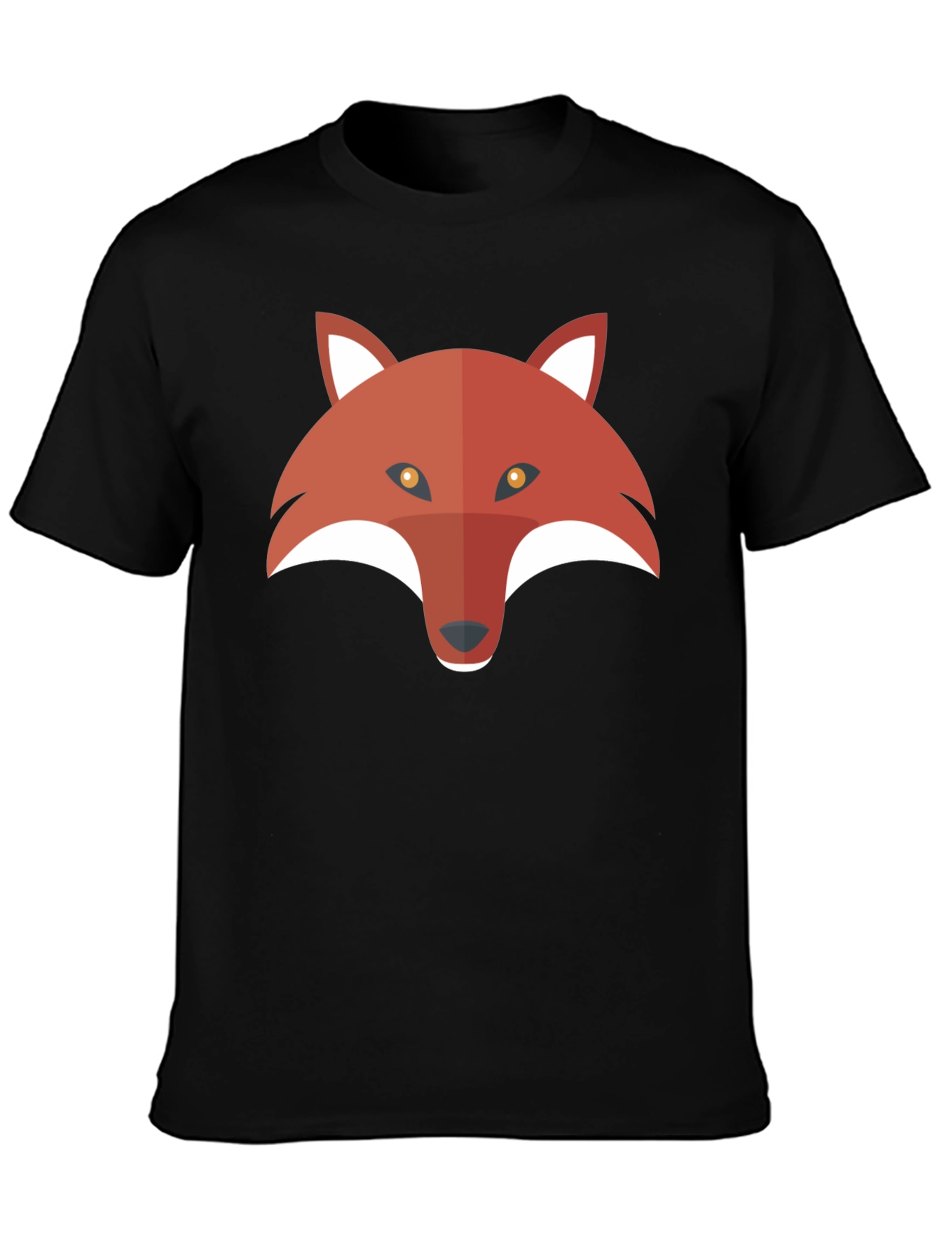 Mens Black T-Shirt with Fox Graphic