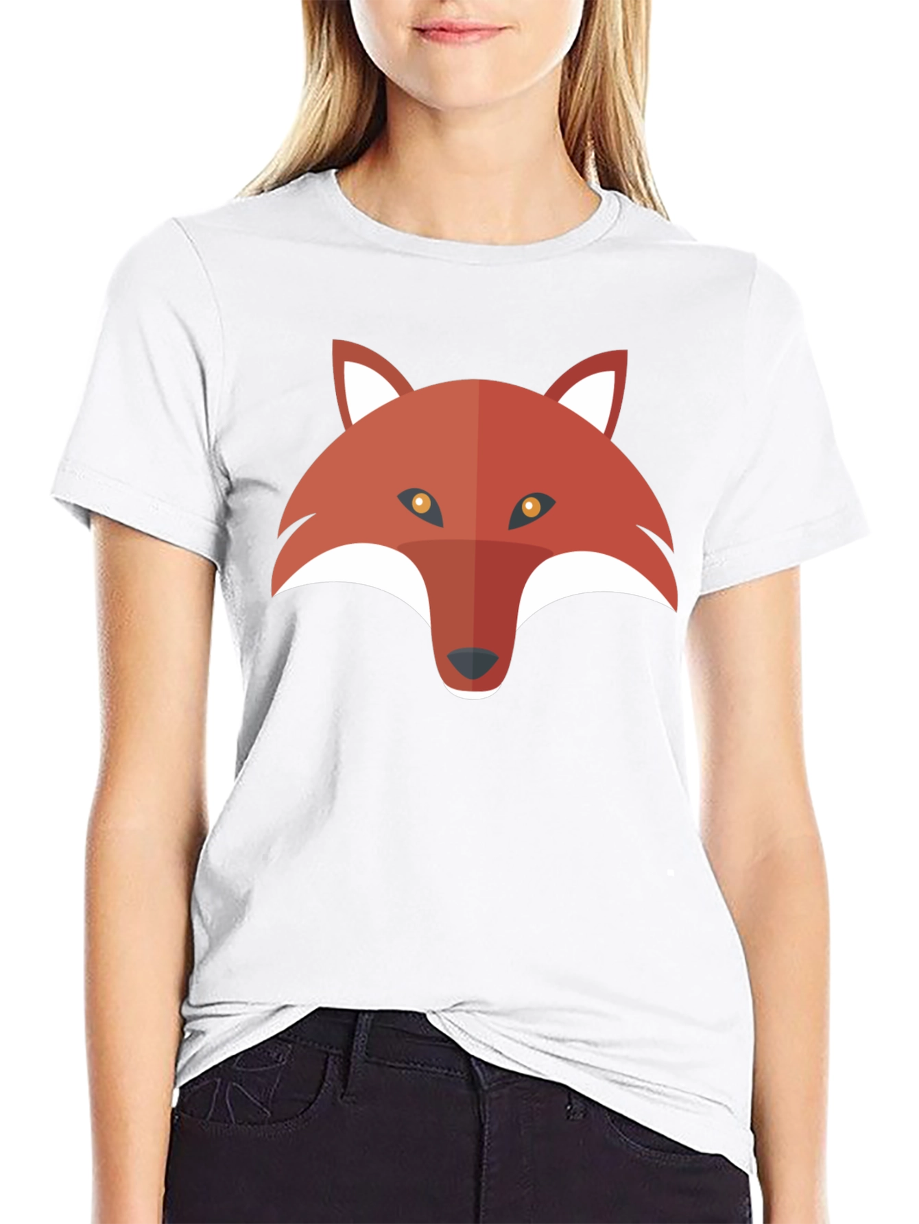 Mens Black T-Shirt with Fox Graphic