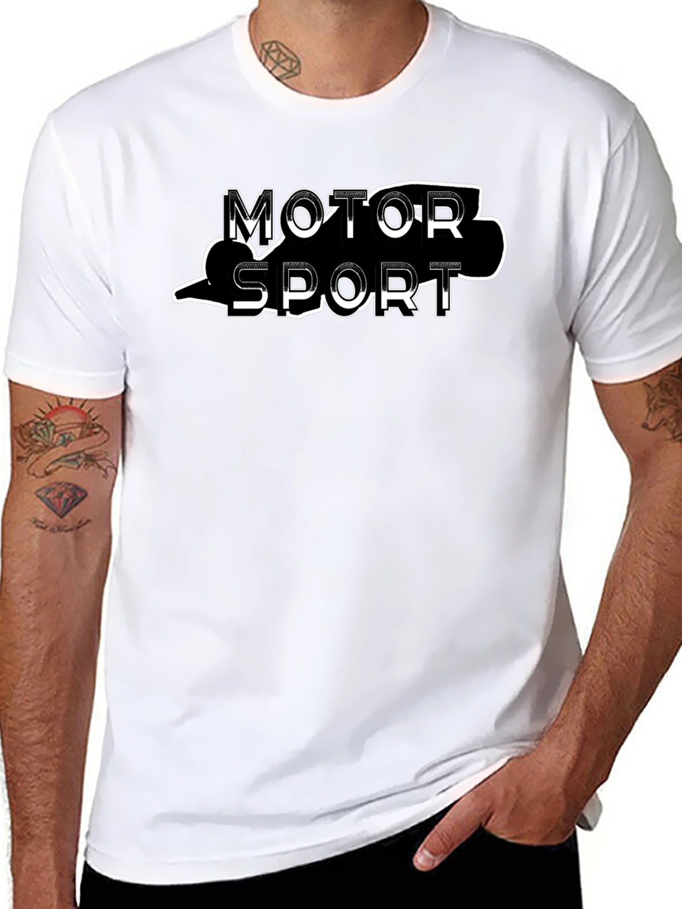 Motorsport Graphic Print Black T-Shirt