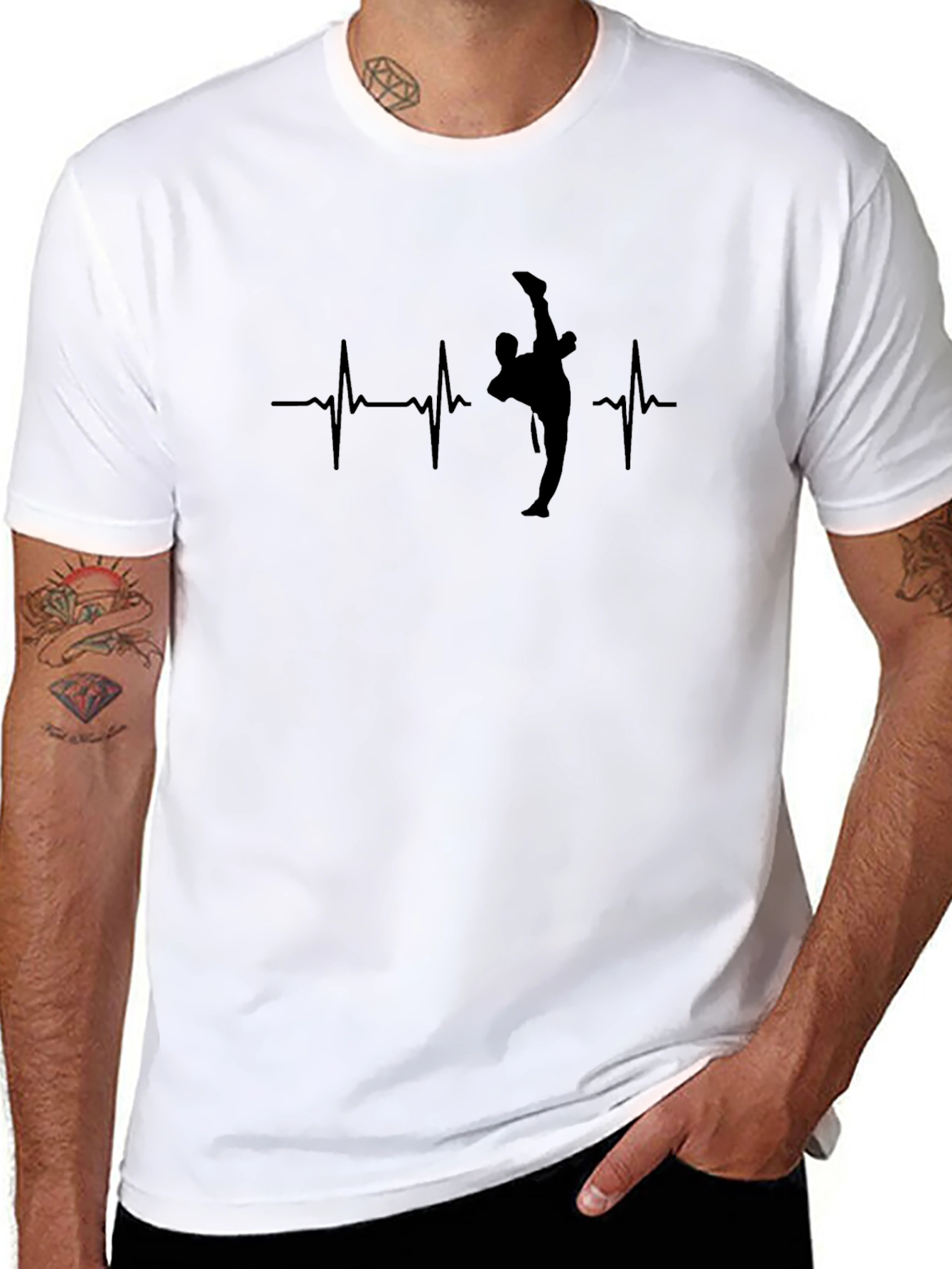 Martial Arts Heartbeat T-Shirt - Black