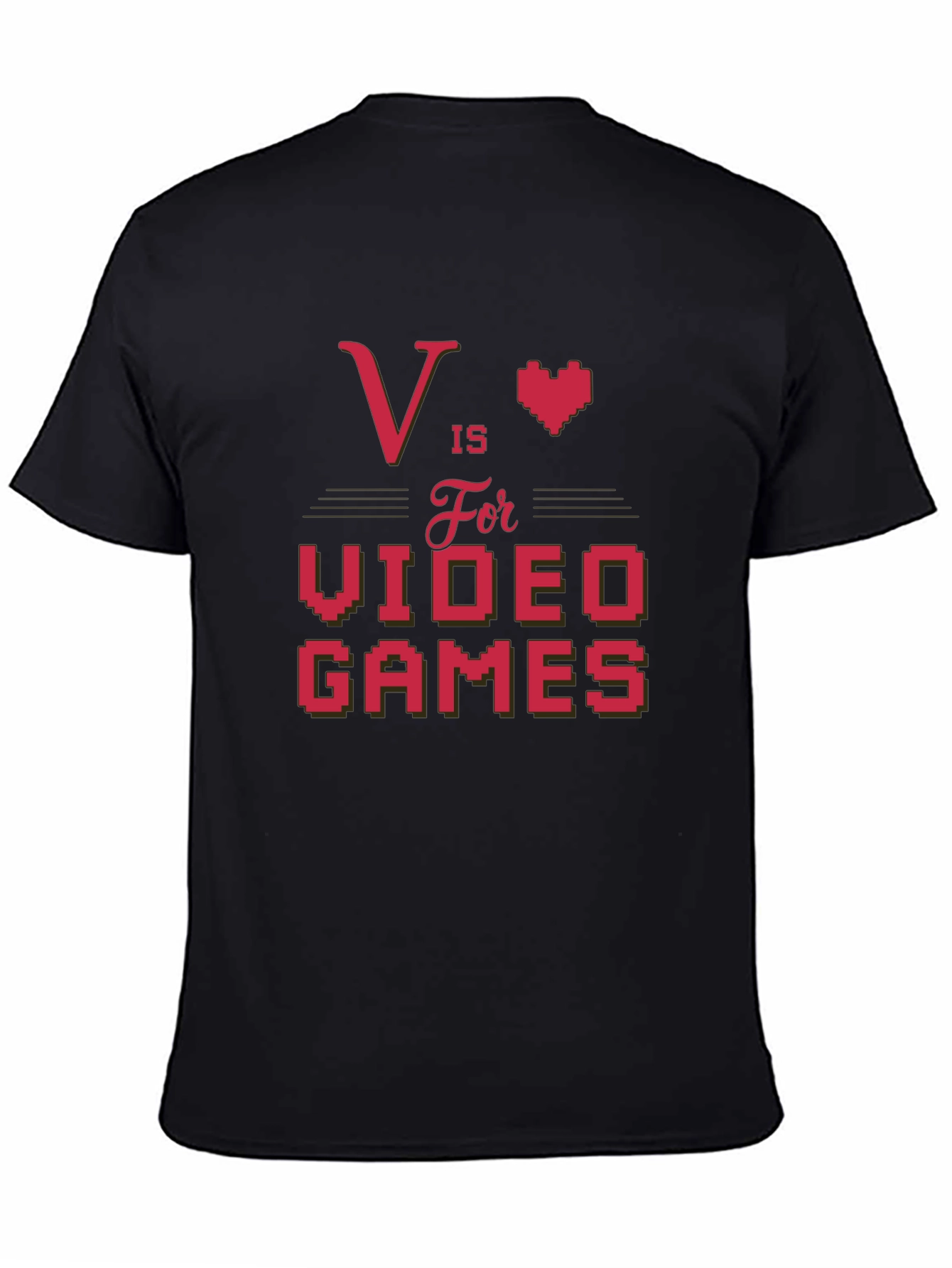 V is for Video Games Black T-Shirt