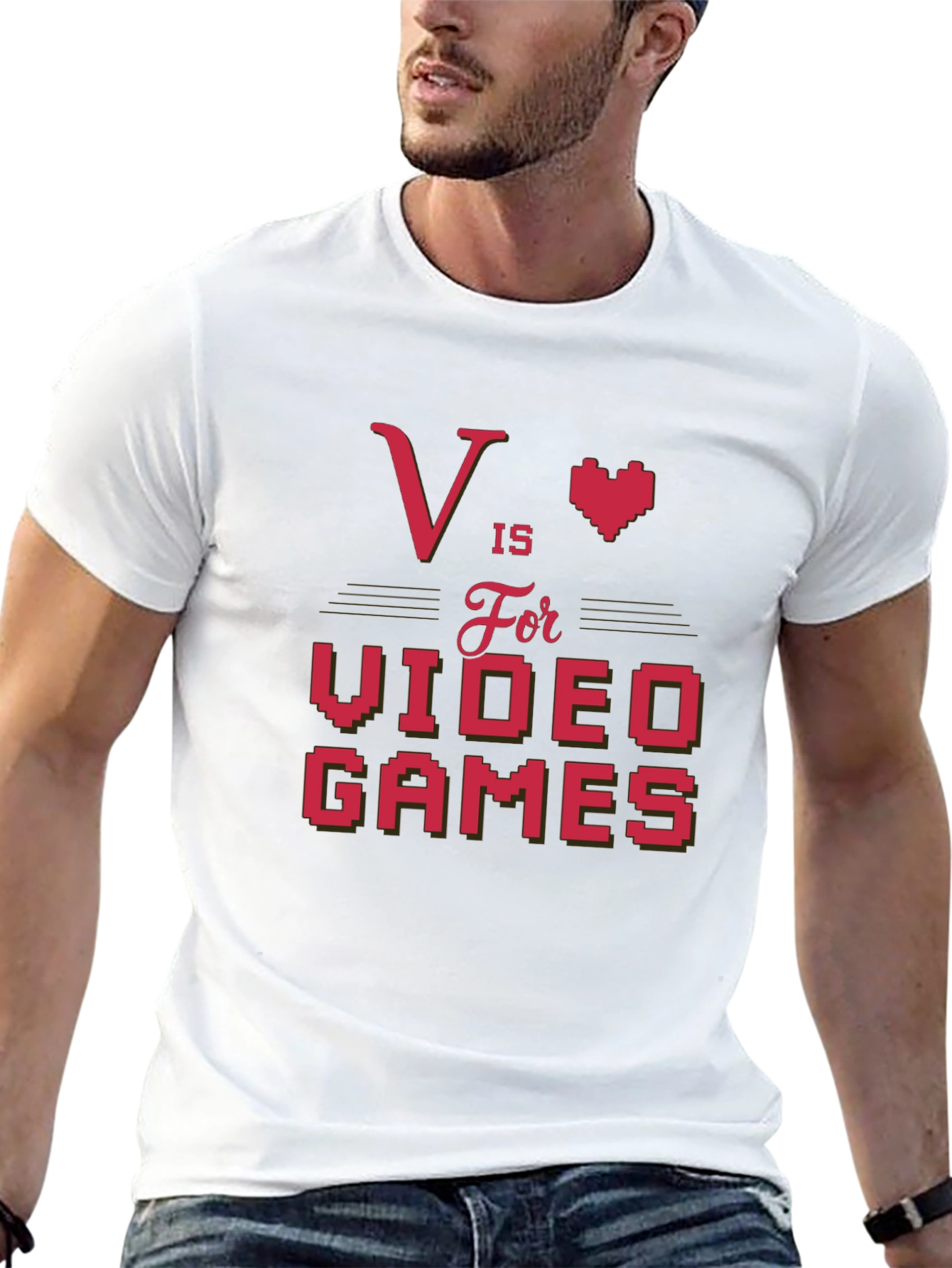 V is for Video Games Black T-Shirt