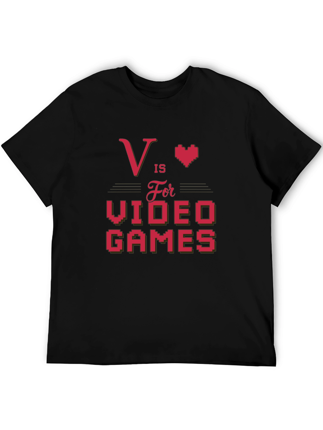 V is for Video Games Black T-Shirt