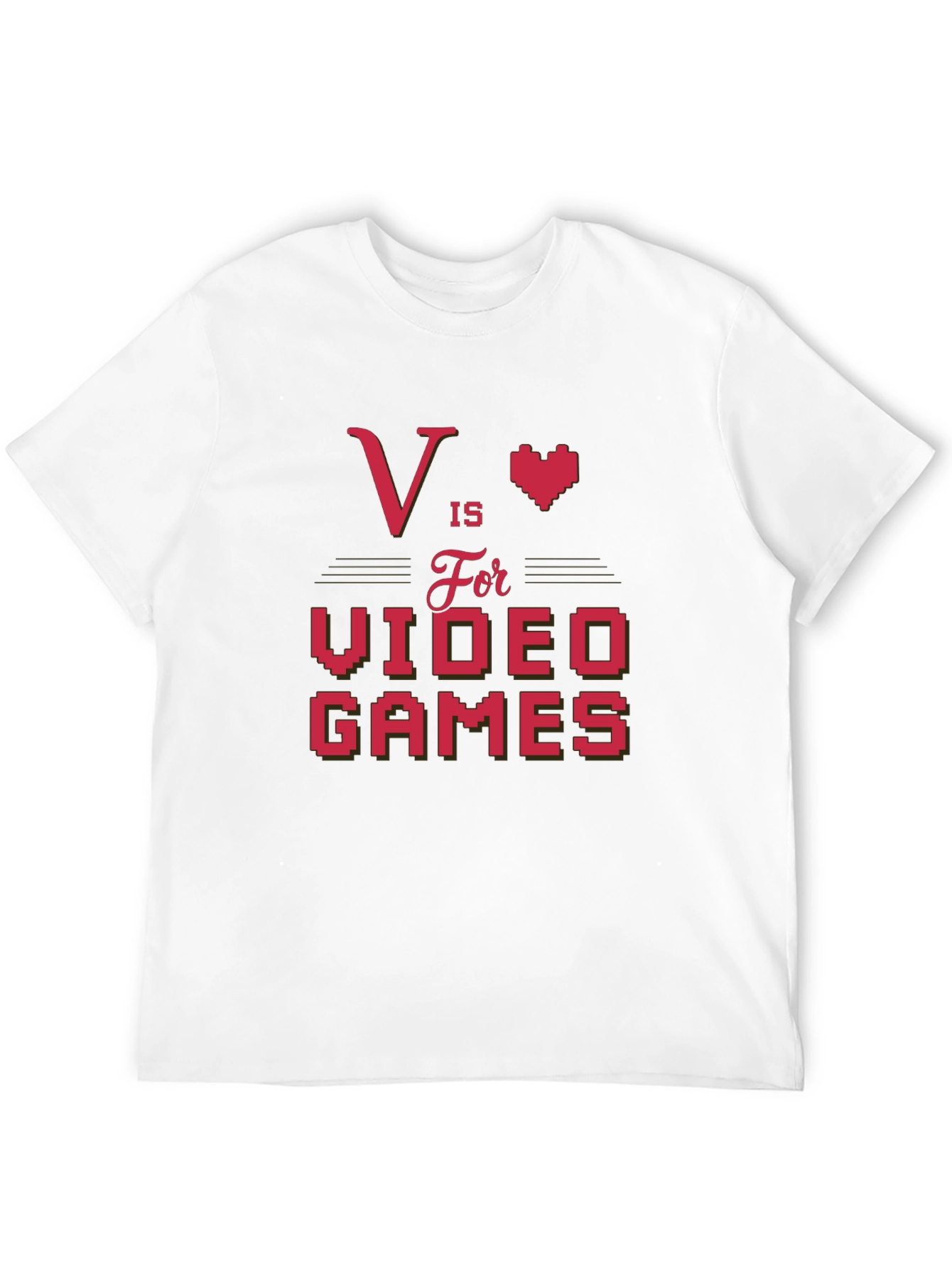 V is for Video Games Black T-Shirt