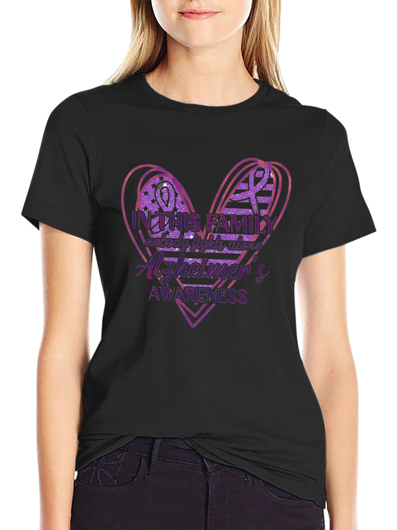 Alzheimers Awareness Family Heart T-Shirt