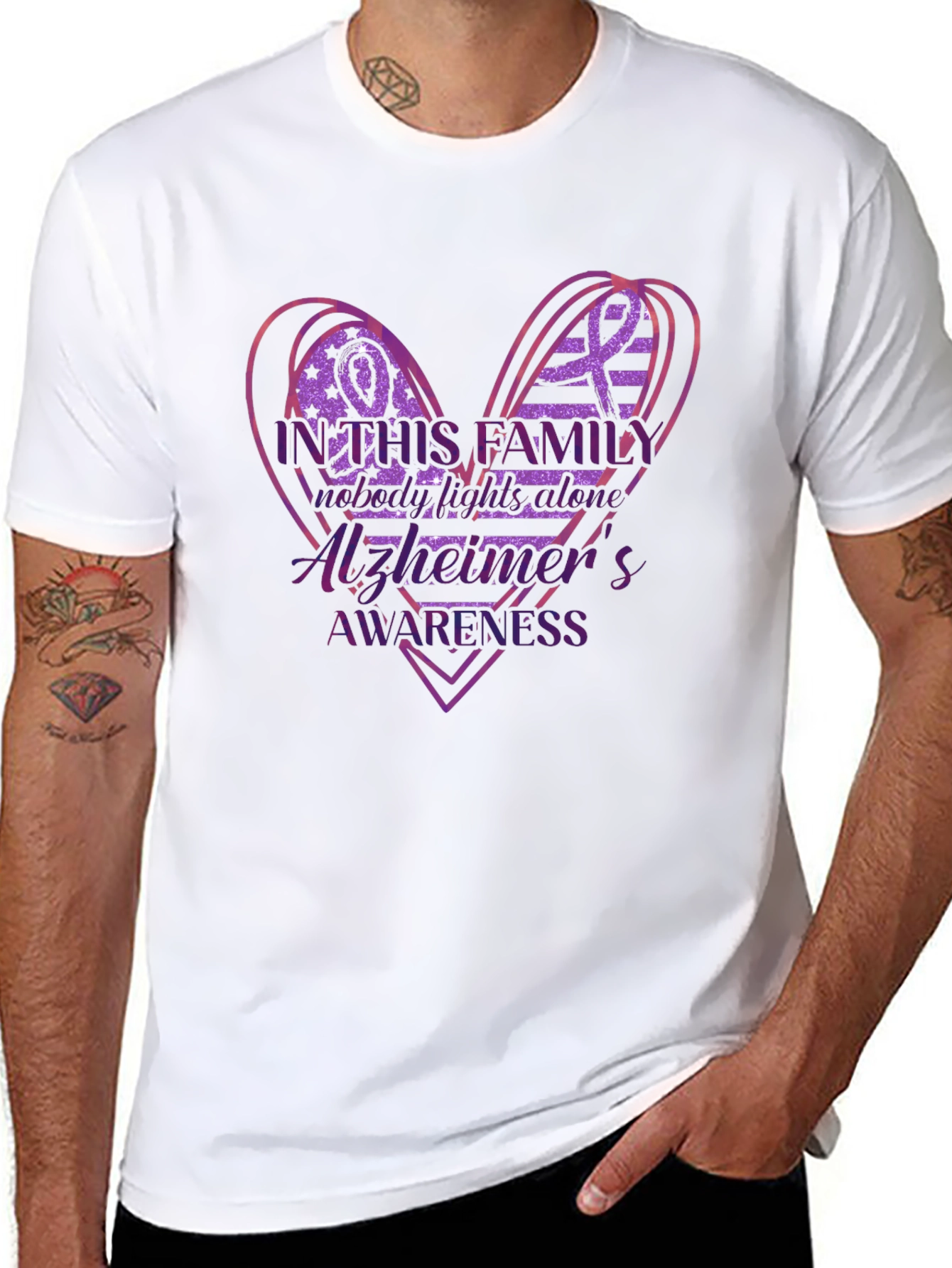 Alzheimers Awareness Family Heart T-Shirt