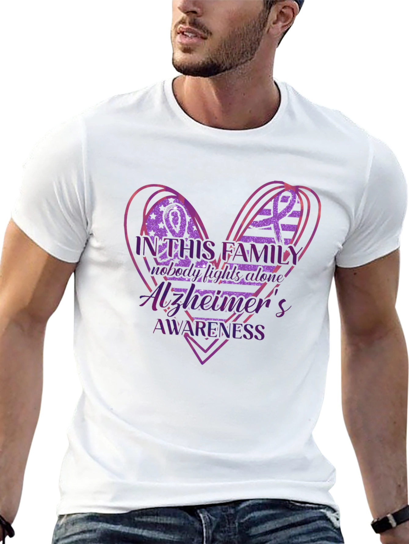 Alzheimers Awareness Family Heart T-Shirt