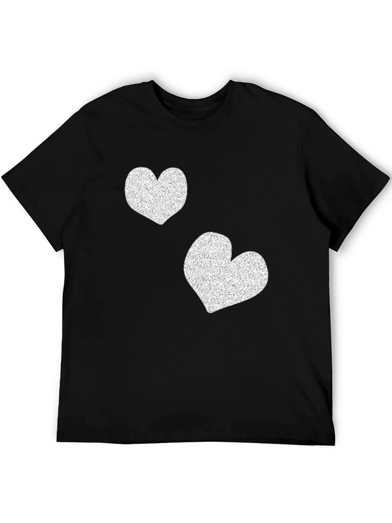 Heart Print Black T-Shirt