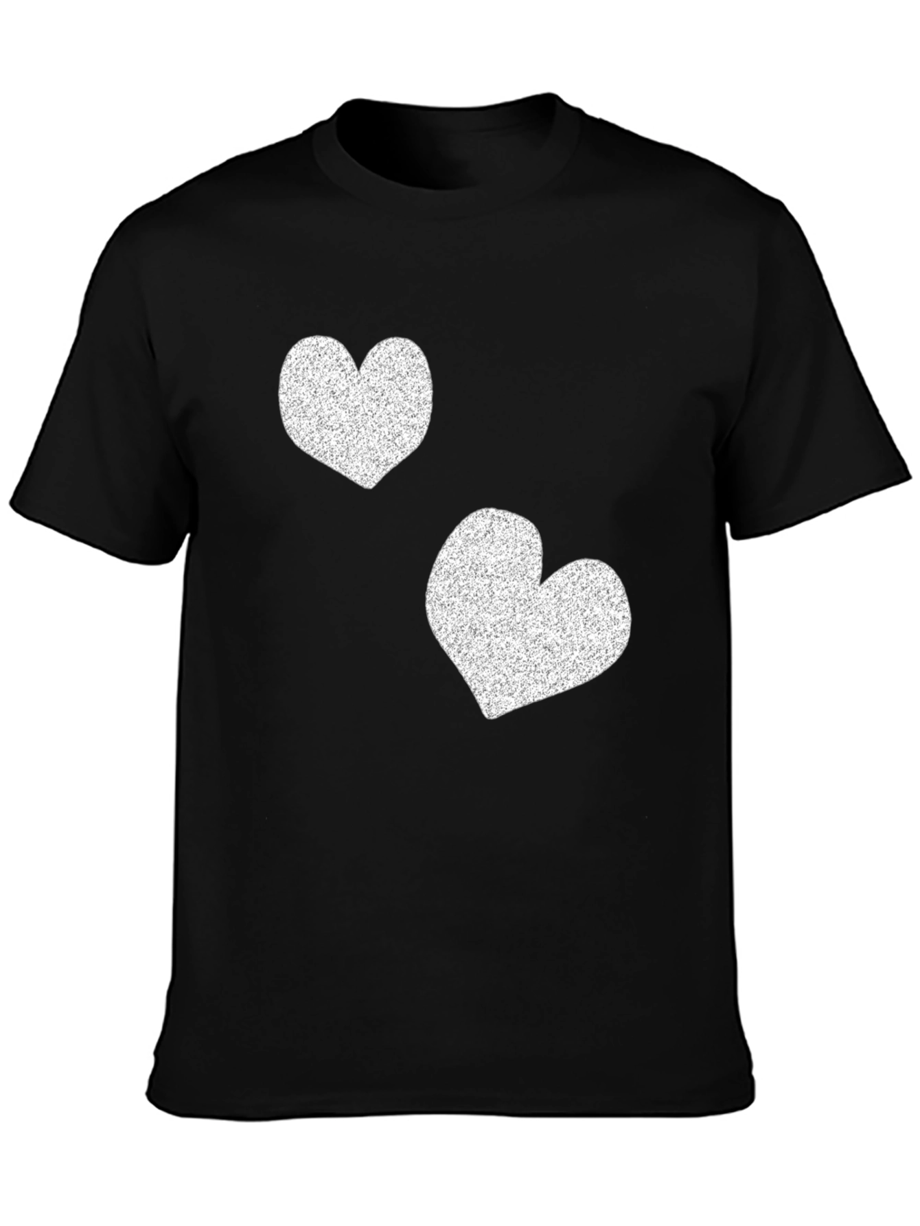 Heart Print Black T-Shirt