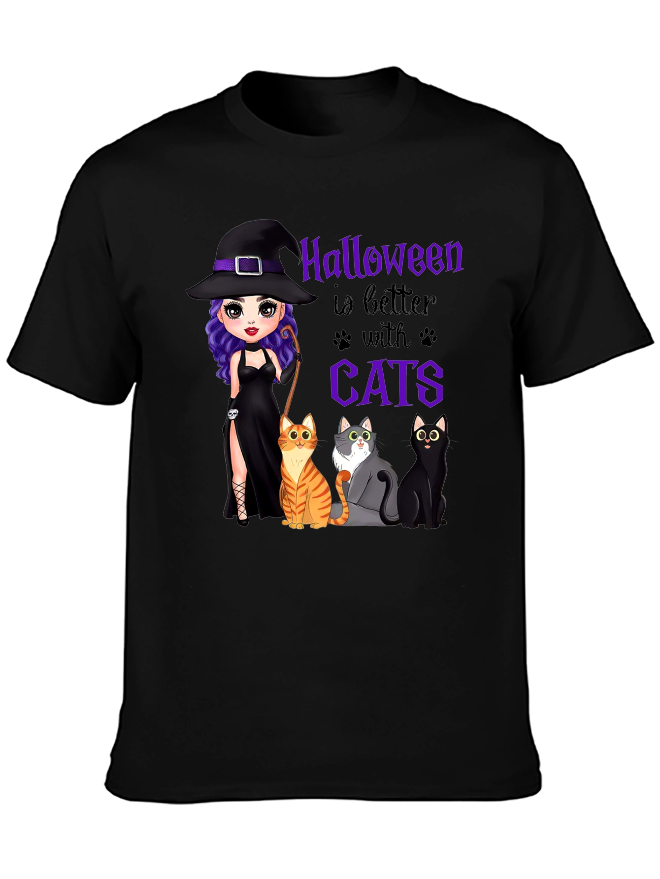 Halloween Witch and Cats T-Shirt