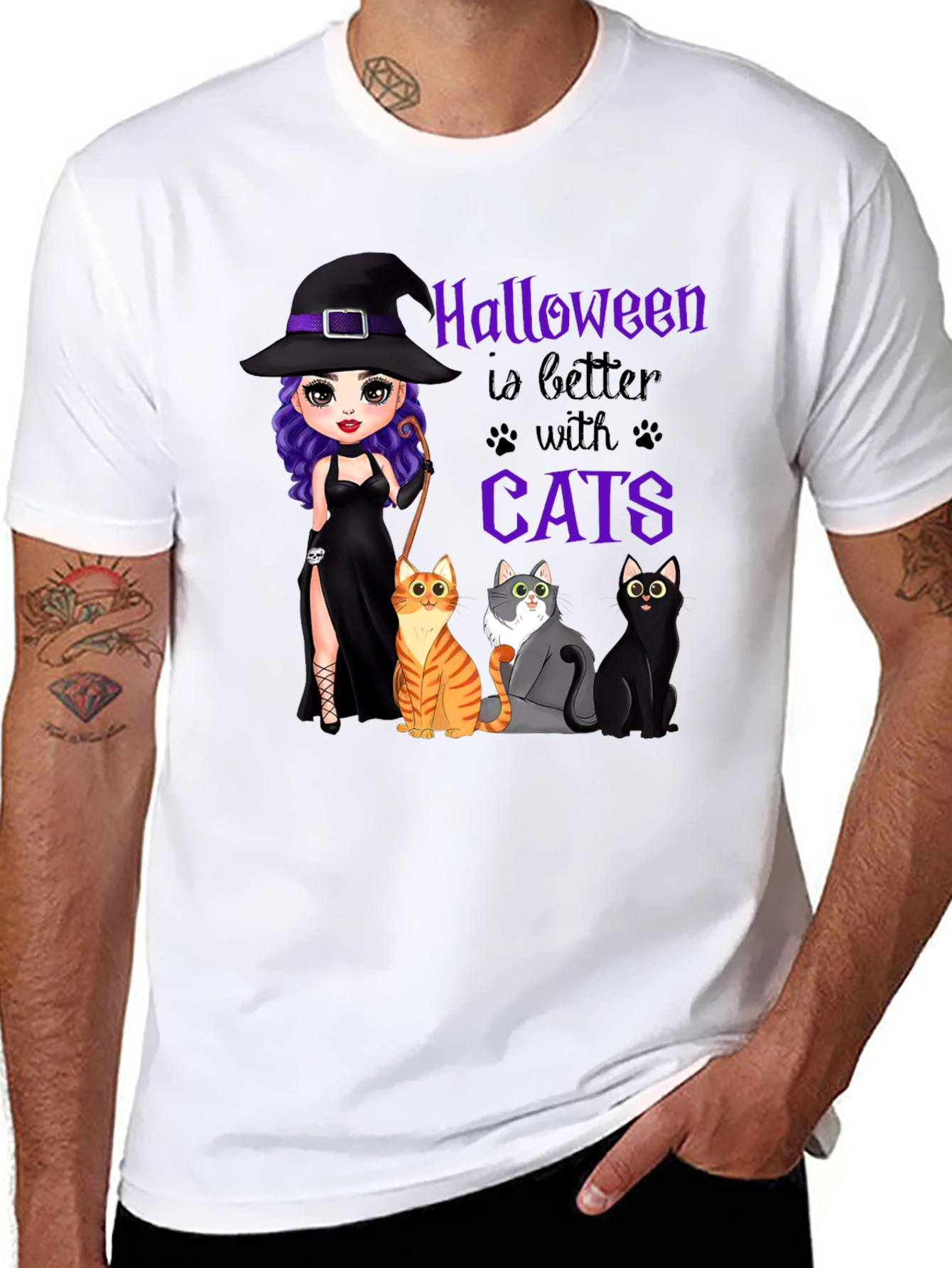 Halloween Witch and Cats T-Shirt