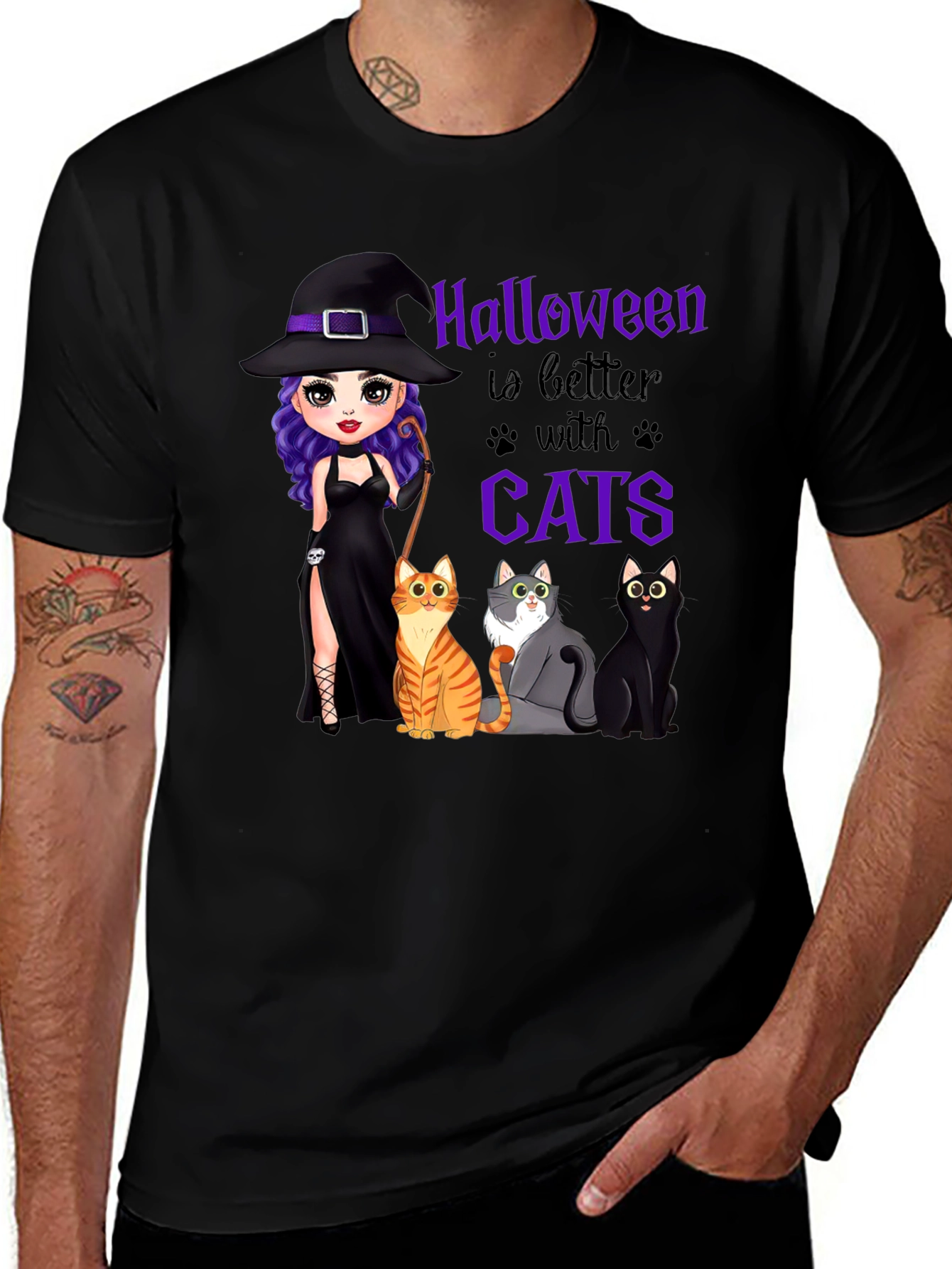 Halloween Witch and Cats T-Shirt