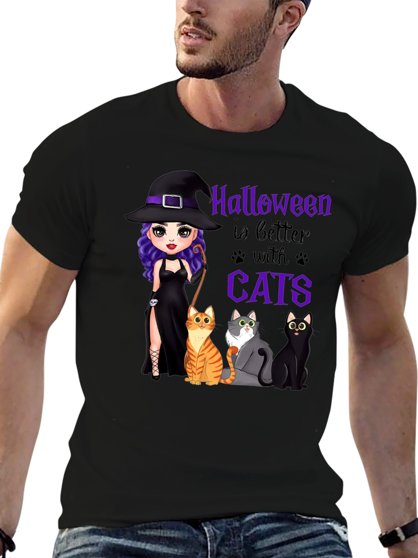 Halloween Witch and Cats T-Shirt