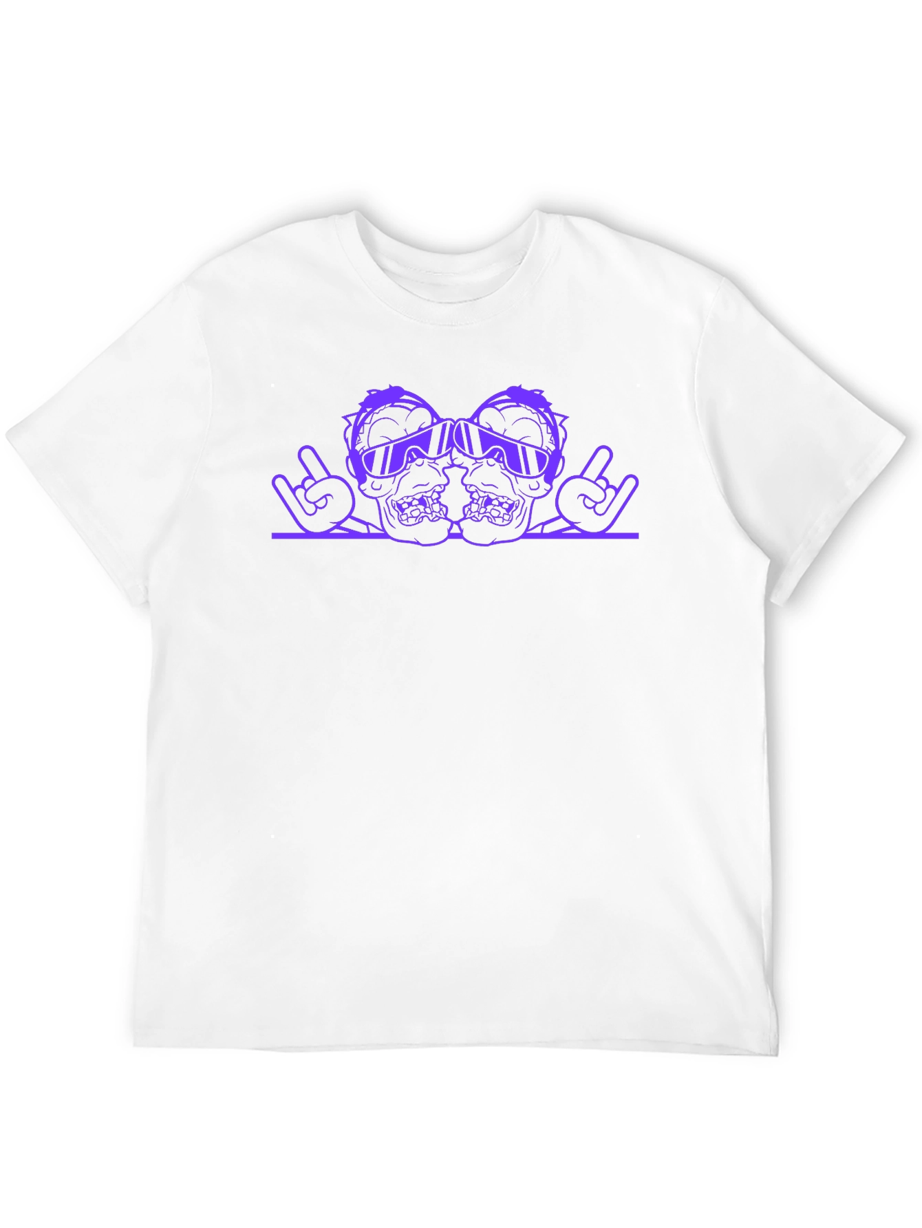 Purple Skull Rock On Graphic T-Shirt