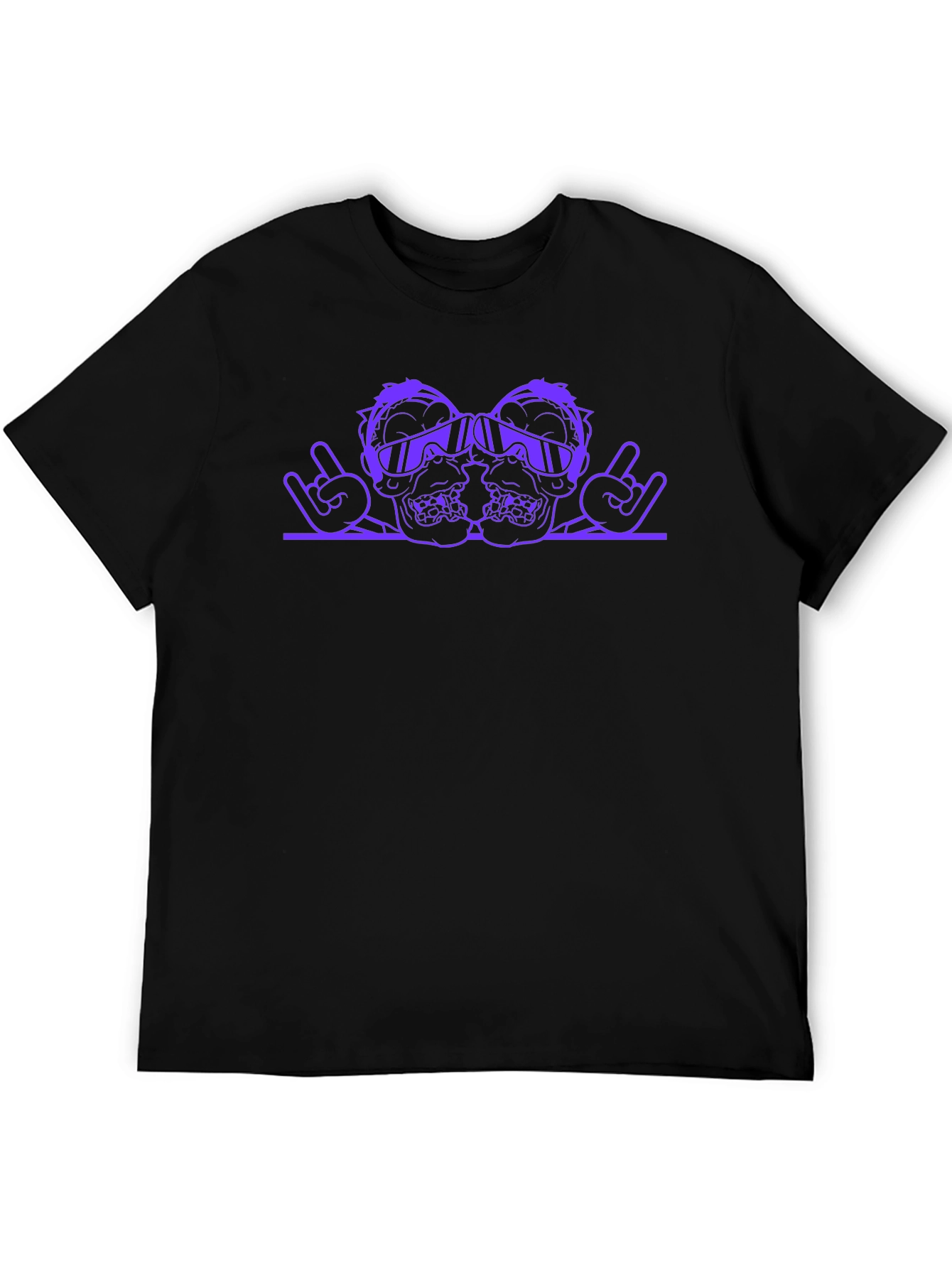 Purple Skull Rock On Graphic T-Shirt