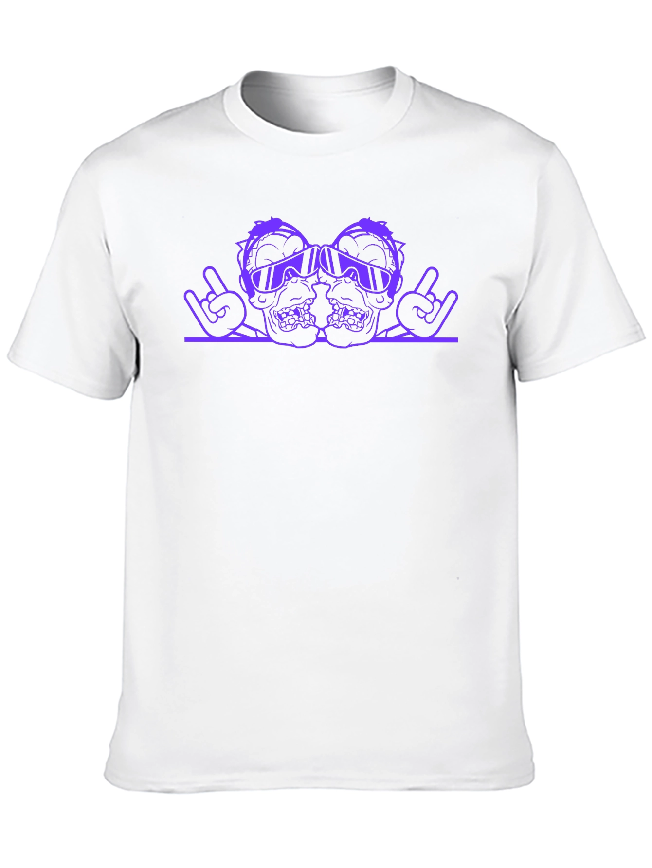 Purple Skull Rock On Graphic T-Shirt