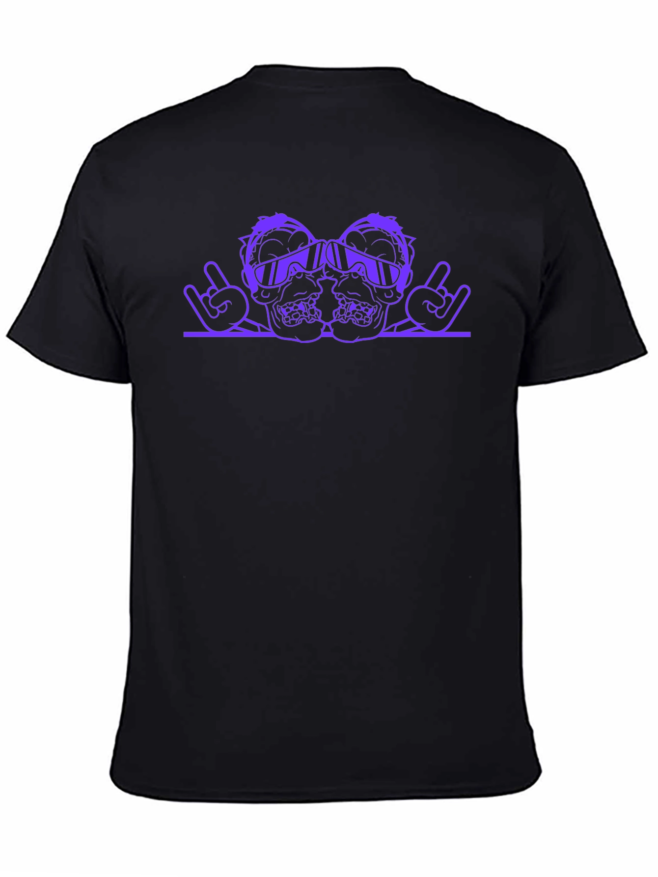 Purple Skull Rock On Graphic T-Shirt