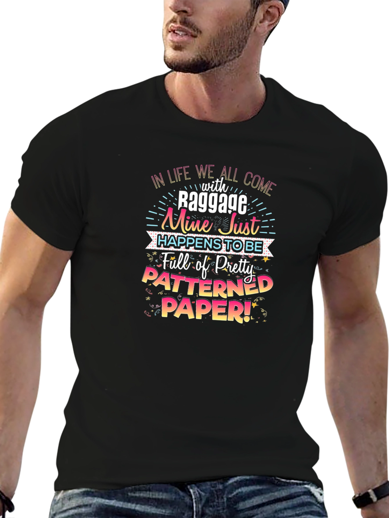 Patterned Paper Baggage T-Shirt