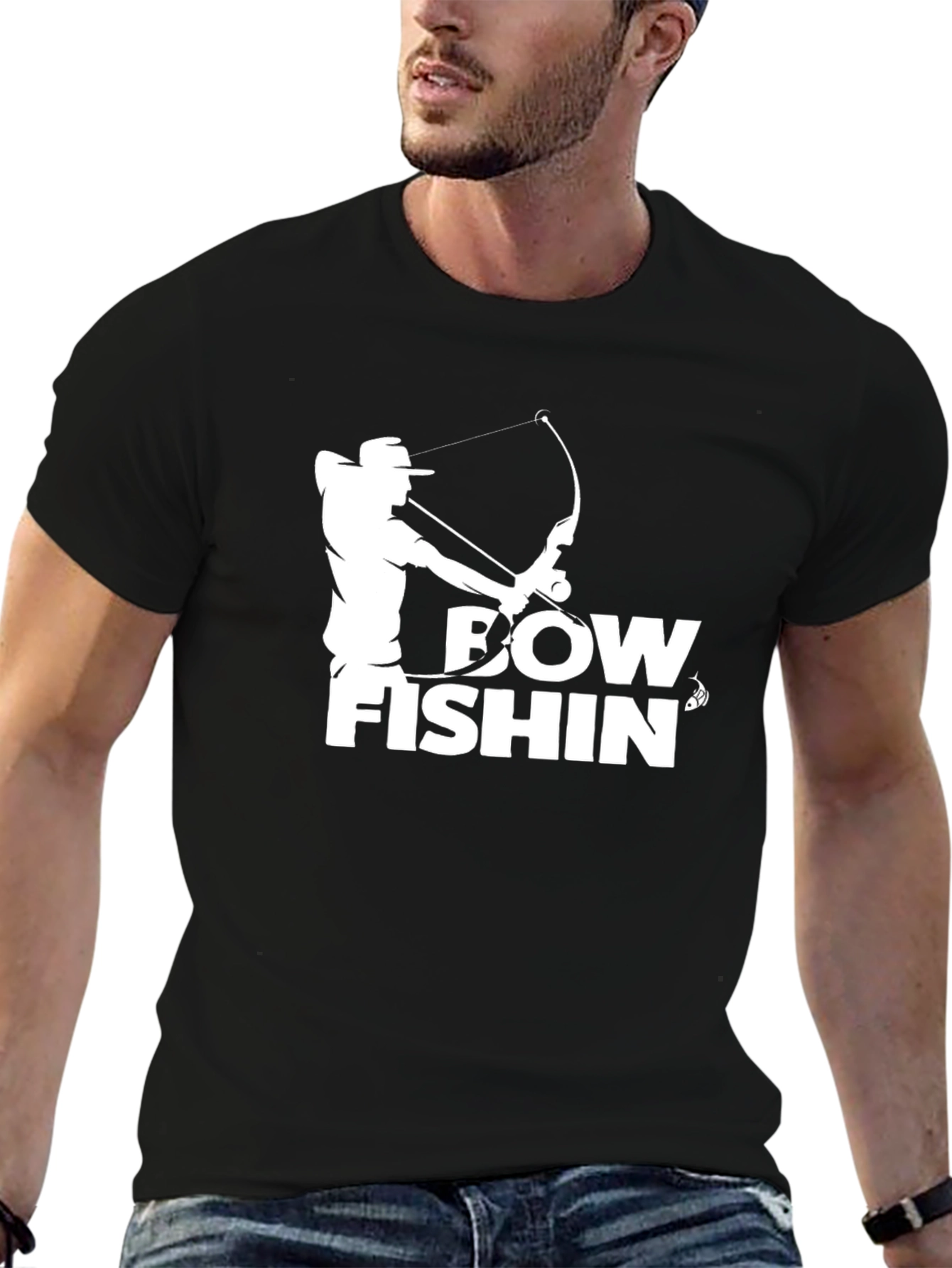 Bow Fishin T-Shirt - Black Graphic Tee