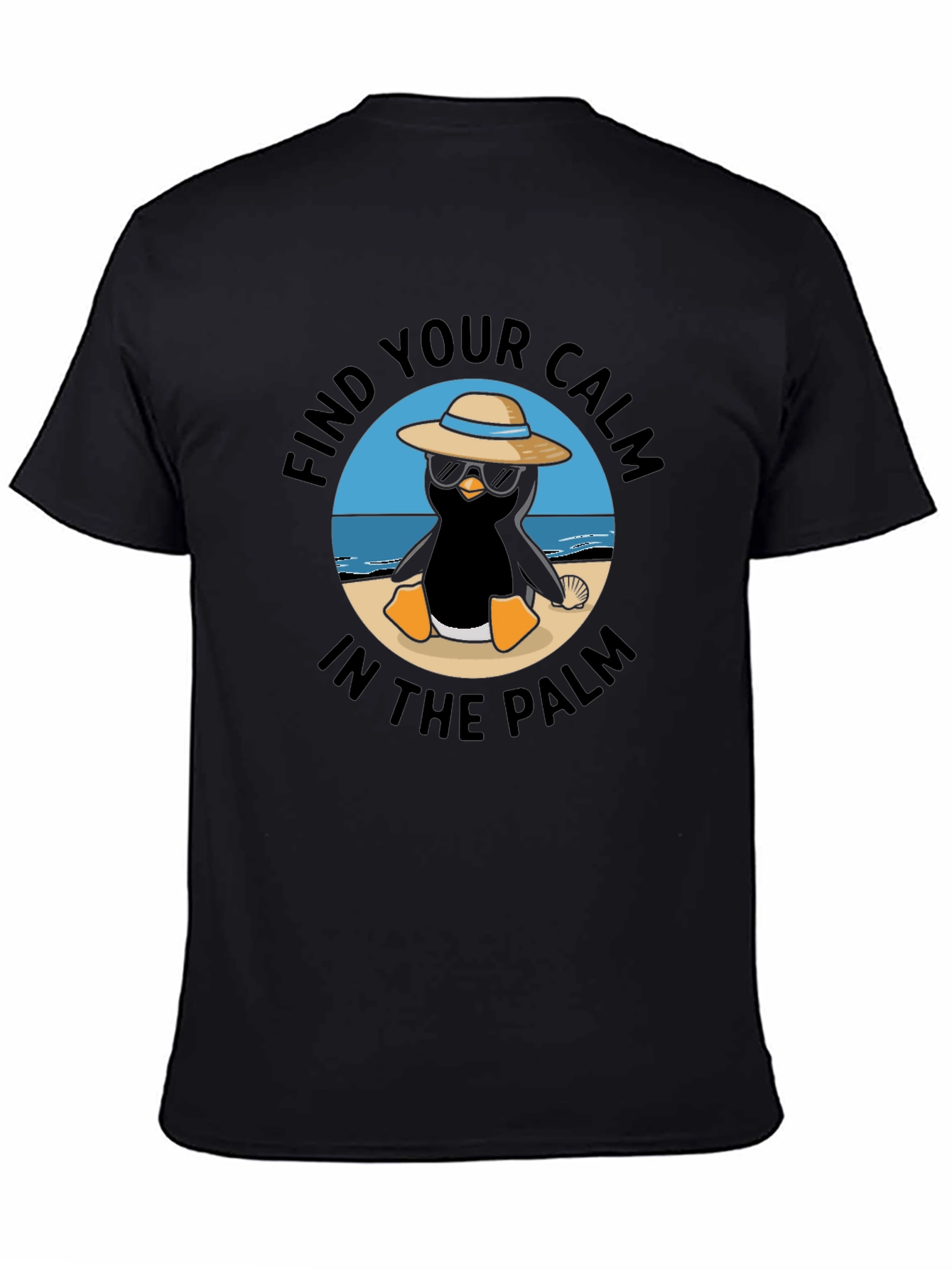 Chill Penguin T-Shirt: Find Your Calm in the Palm