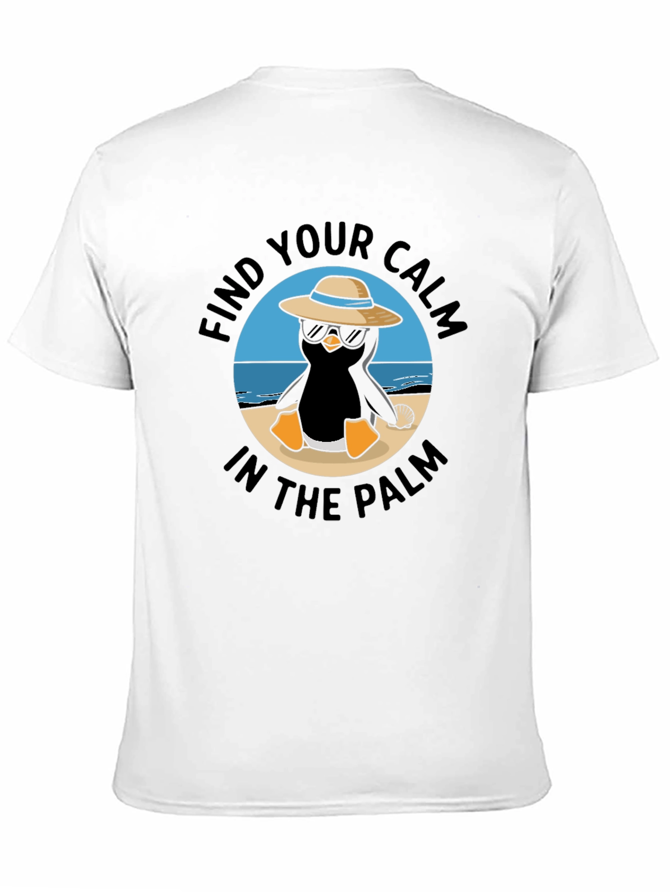 Chill Penguin T-Shirt: Find Your Calm in the Palm