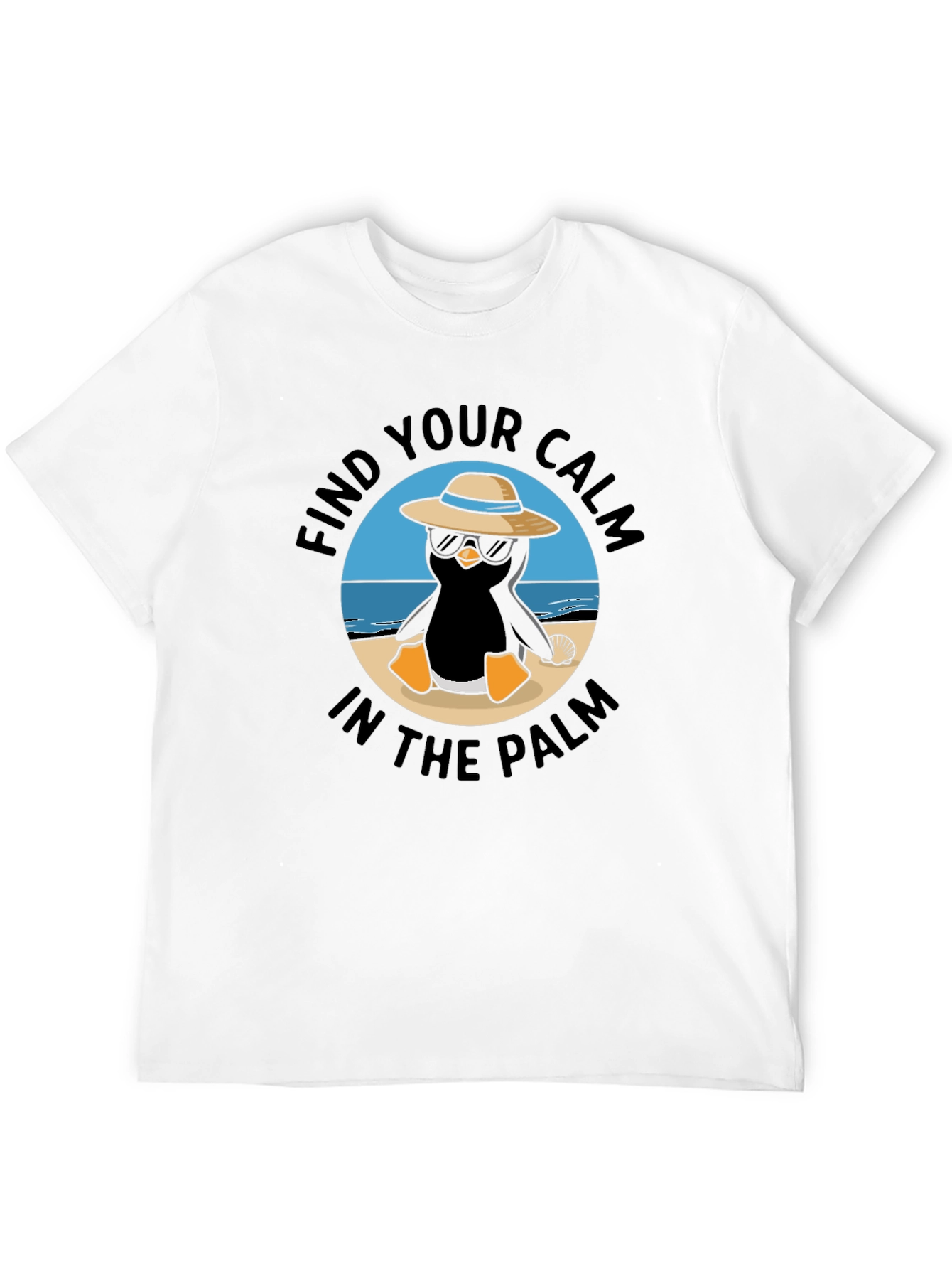 Chill Penguin T-Shirt: Find Your Calm in the Palm