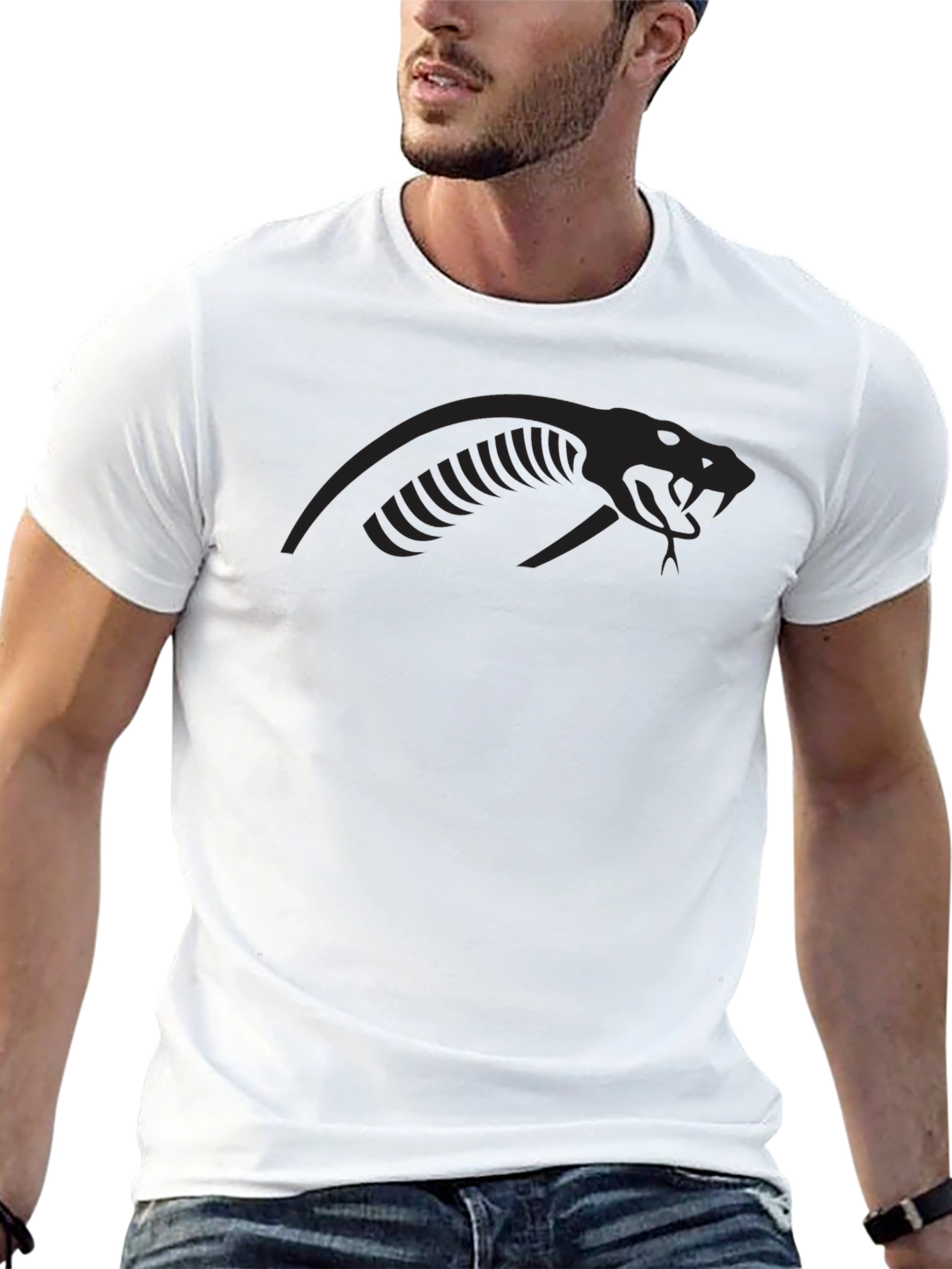 Mens Black Viper Graphic T-Shirt