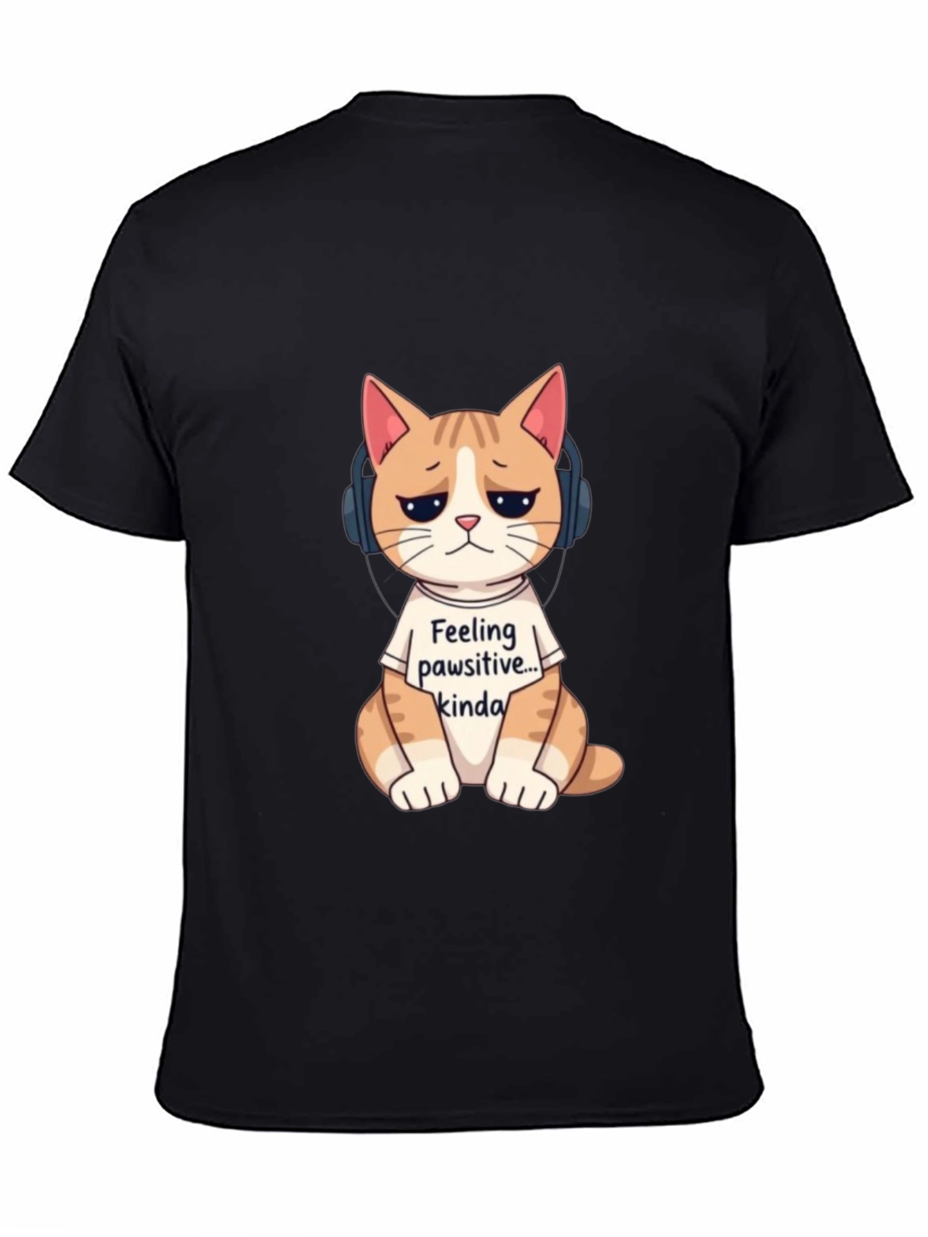 Feeling Pawsitive Cat T-Shirt - Unisex Black Tee