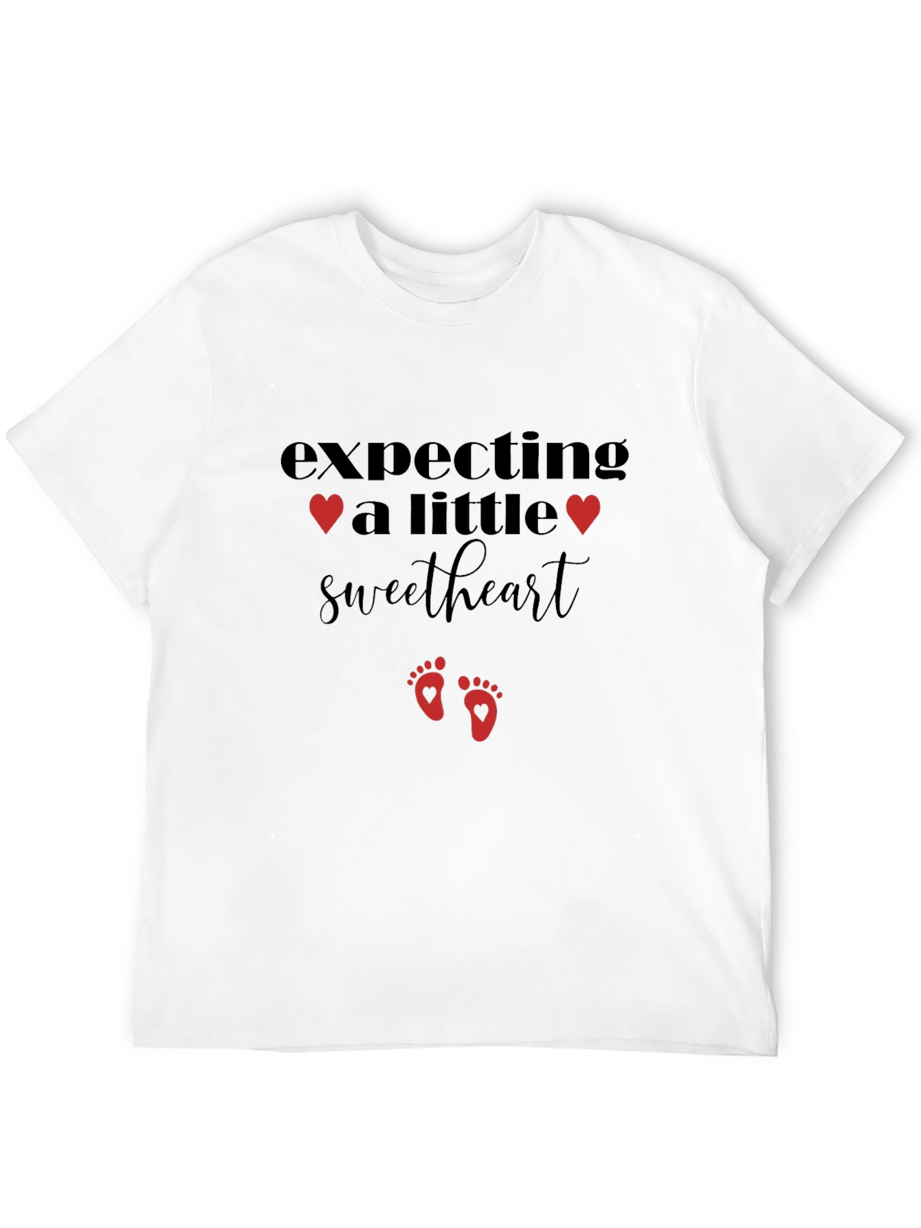 Expecting a Little Sweetheart Black T-Shirt