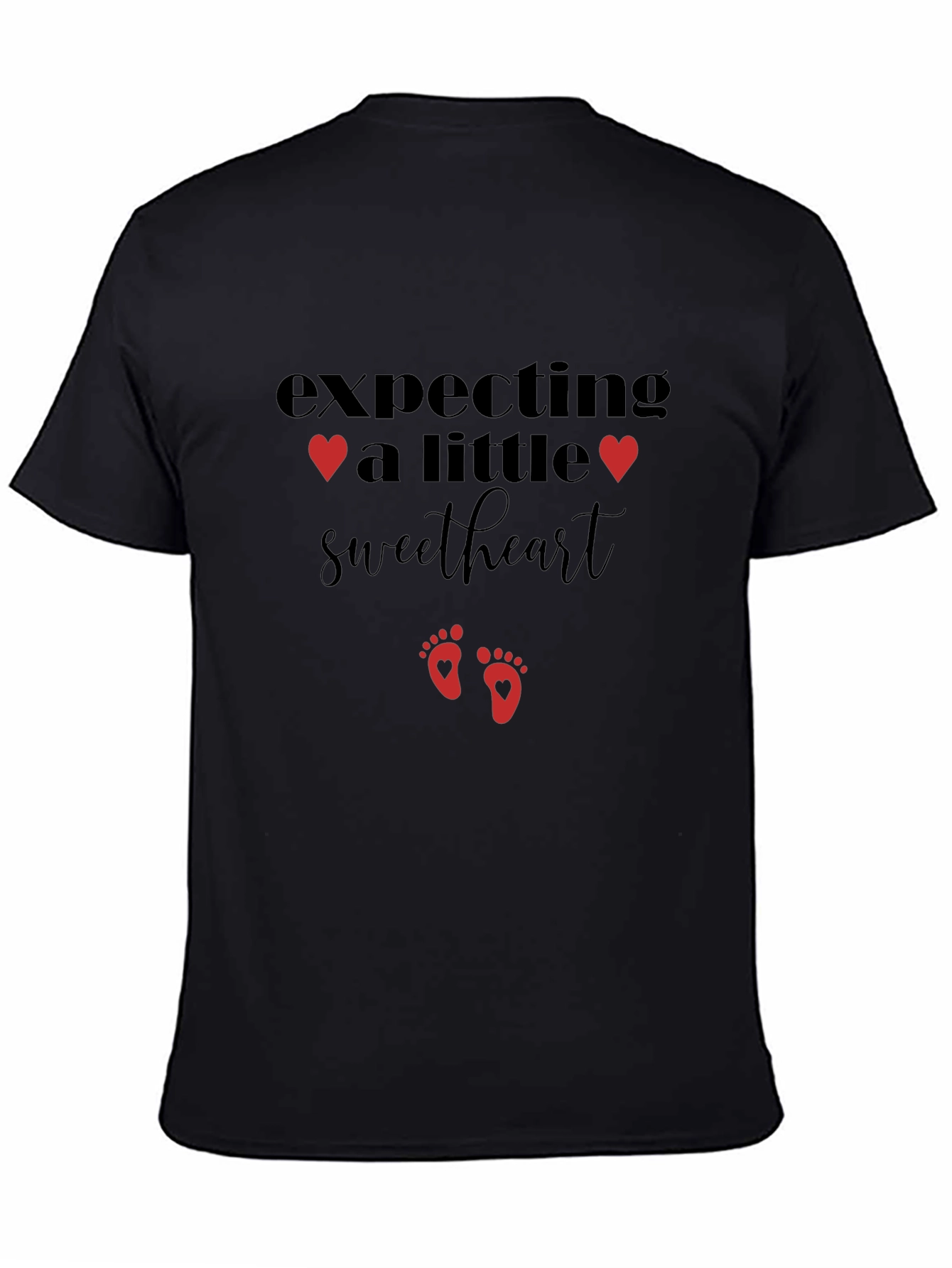 Expecting a Little Sweetheart Black T-Shirt