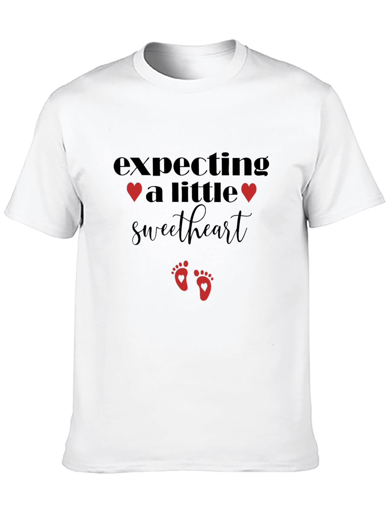 Expecting a Little Sweetheart Black T-Shirt