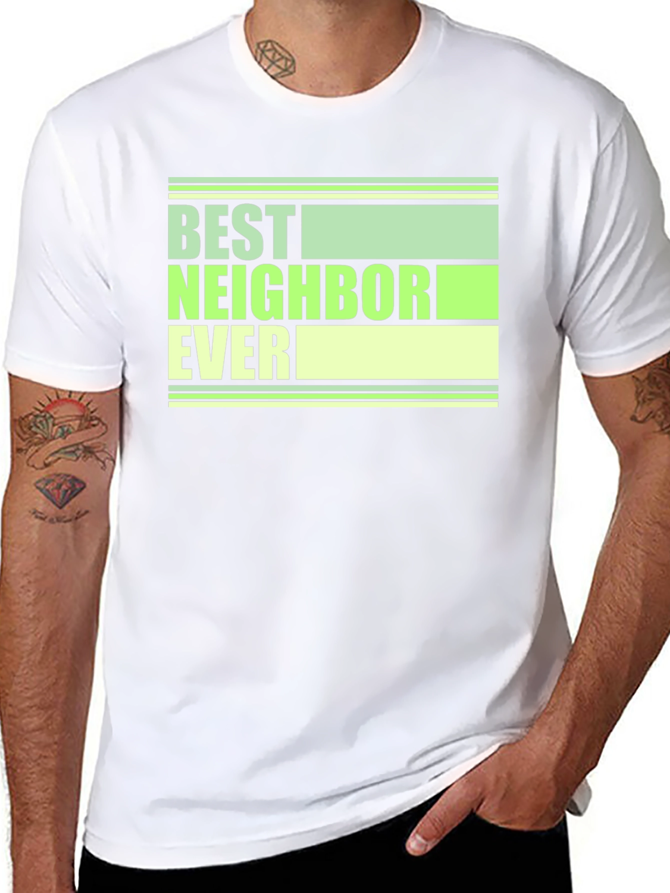 Best Neighbor Ever Graphic Tee - Cool Gift!