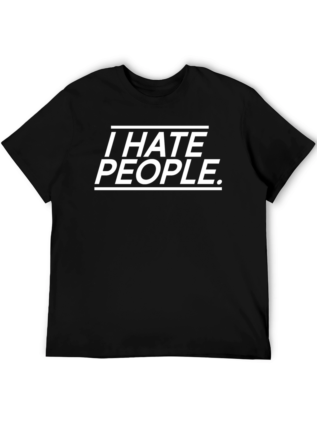 I Hate People Graphic Tee - Black Cotton T-Shirt