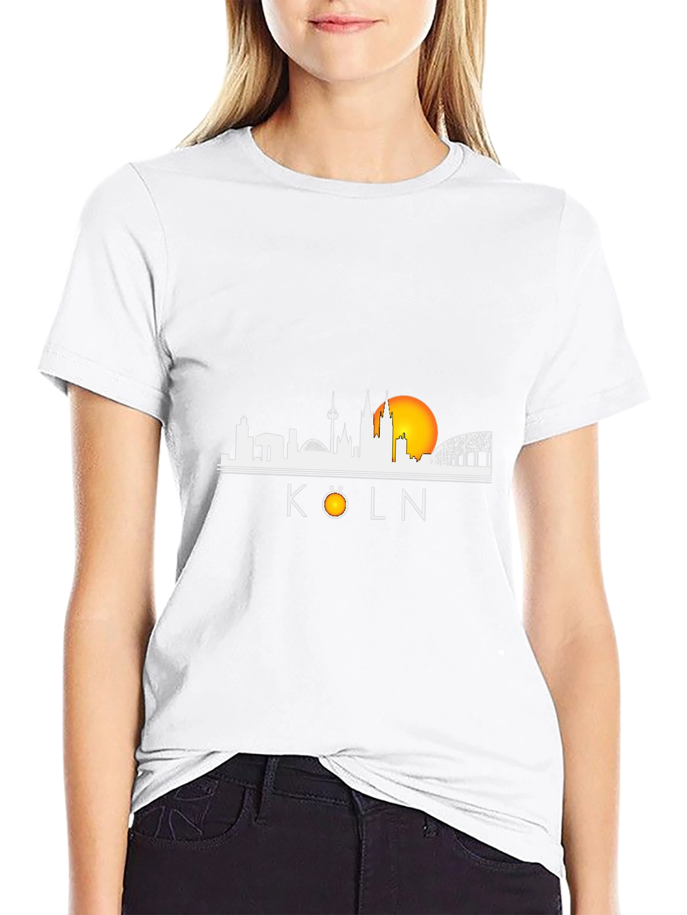 Köln Skyline T-Shirt - Black Cotton Tee