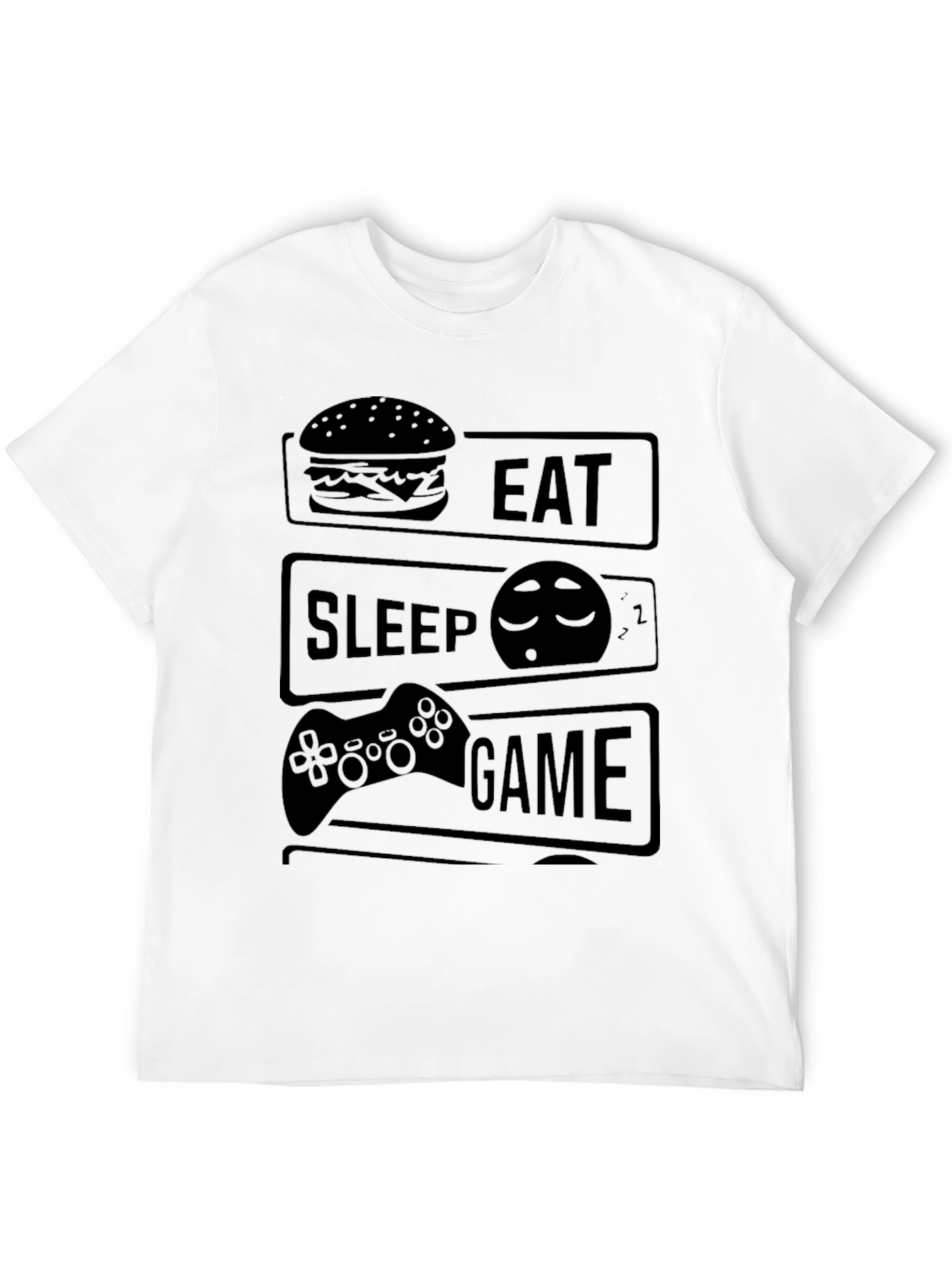 Eat Sleep Game Black T-Shirt
