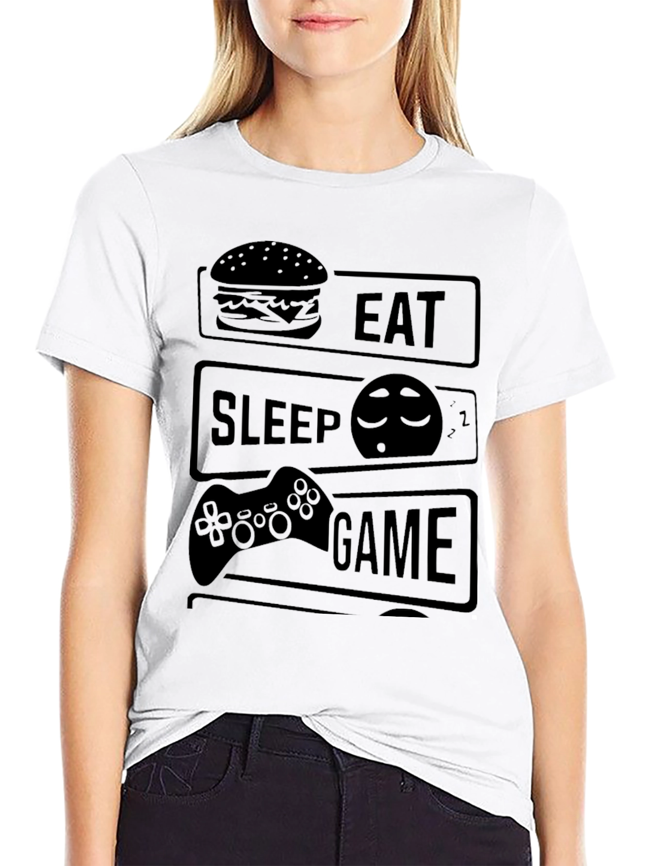 Eat Sleep Game Black T-Shirt
