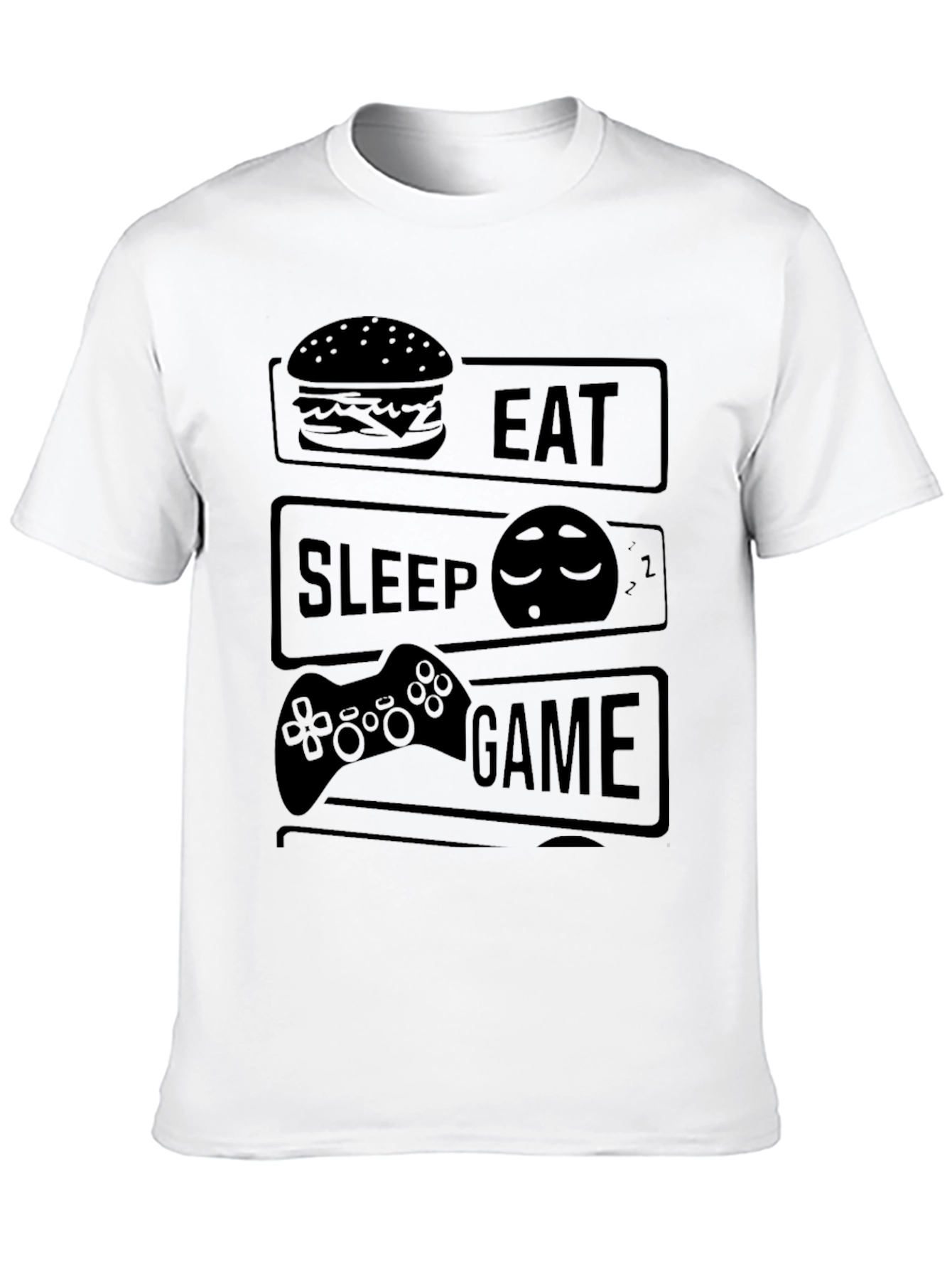 Eat Sleep Game Black T-Shirt