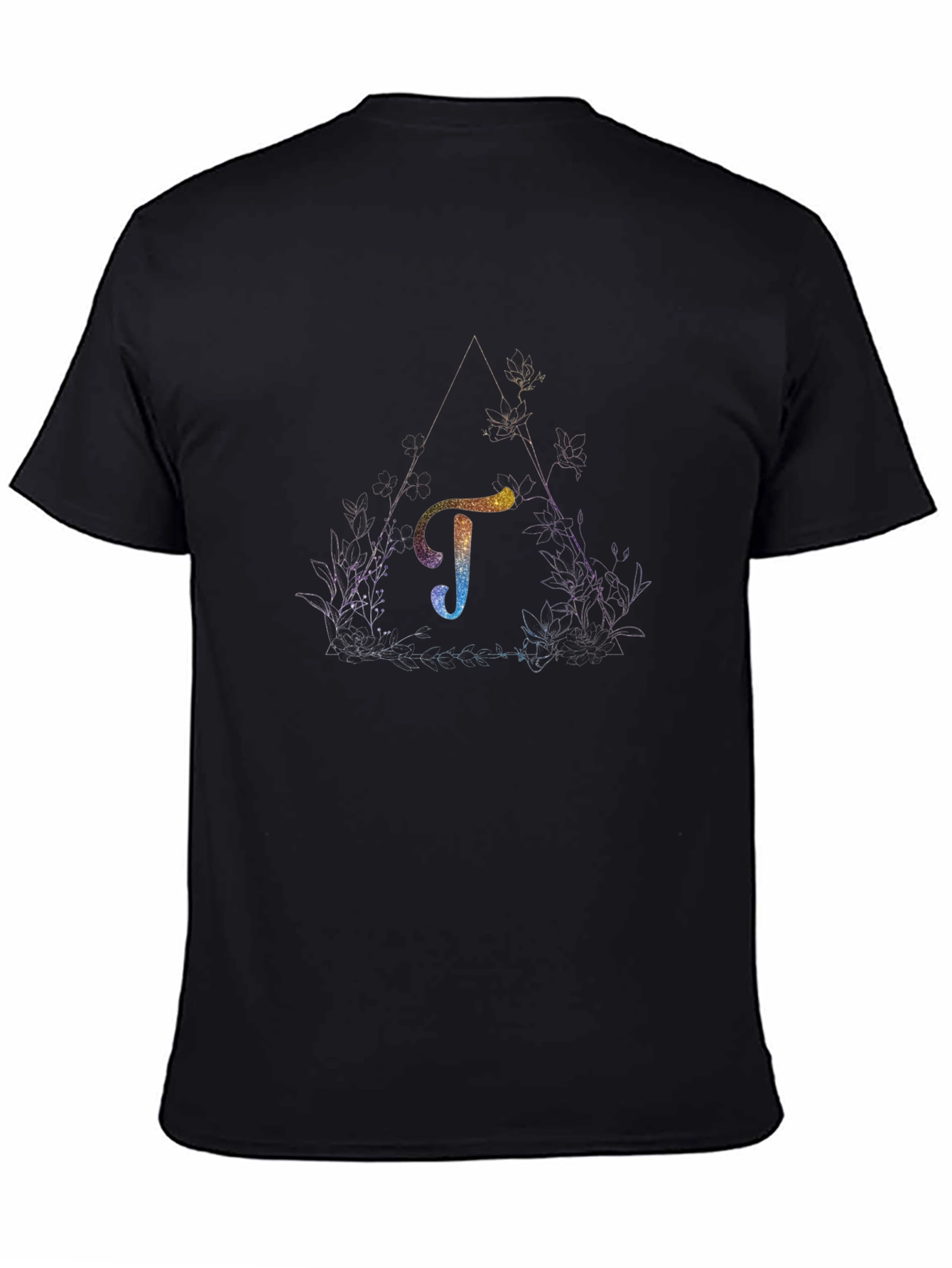 Cosmic Letter T Graphic Tee - Unisex Black T-Shirt