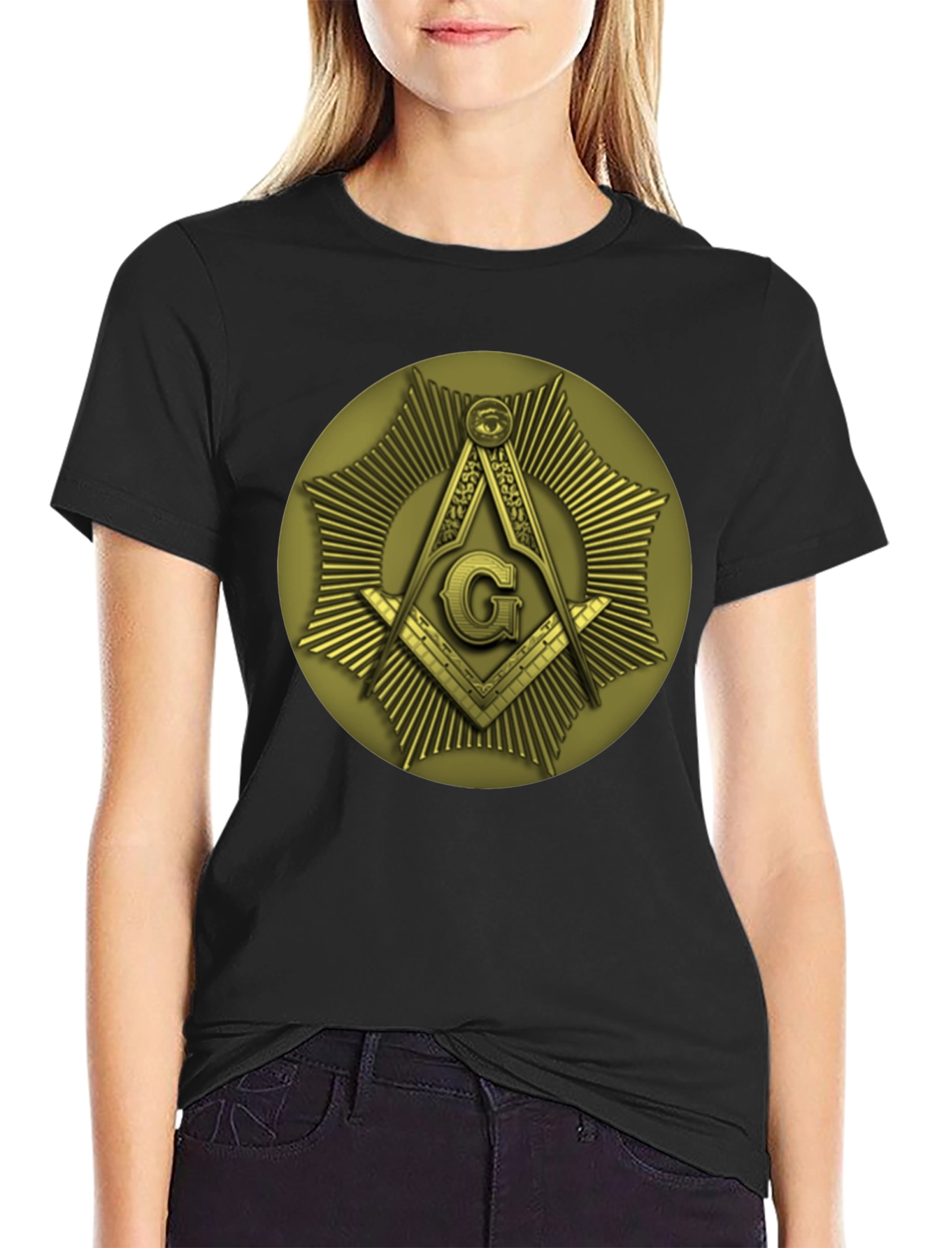 Masonic Symbol T-Shirt: Square & Compass Design