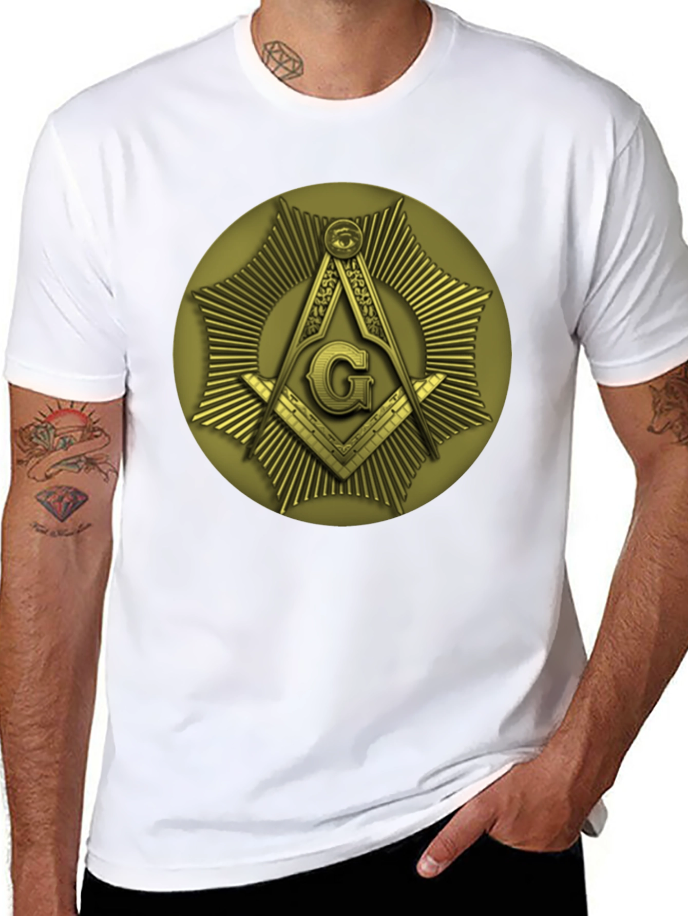 Masonic Symbol T-Shirt: Square & Compass Design