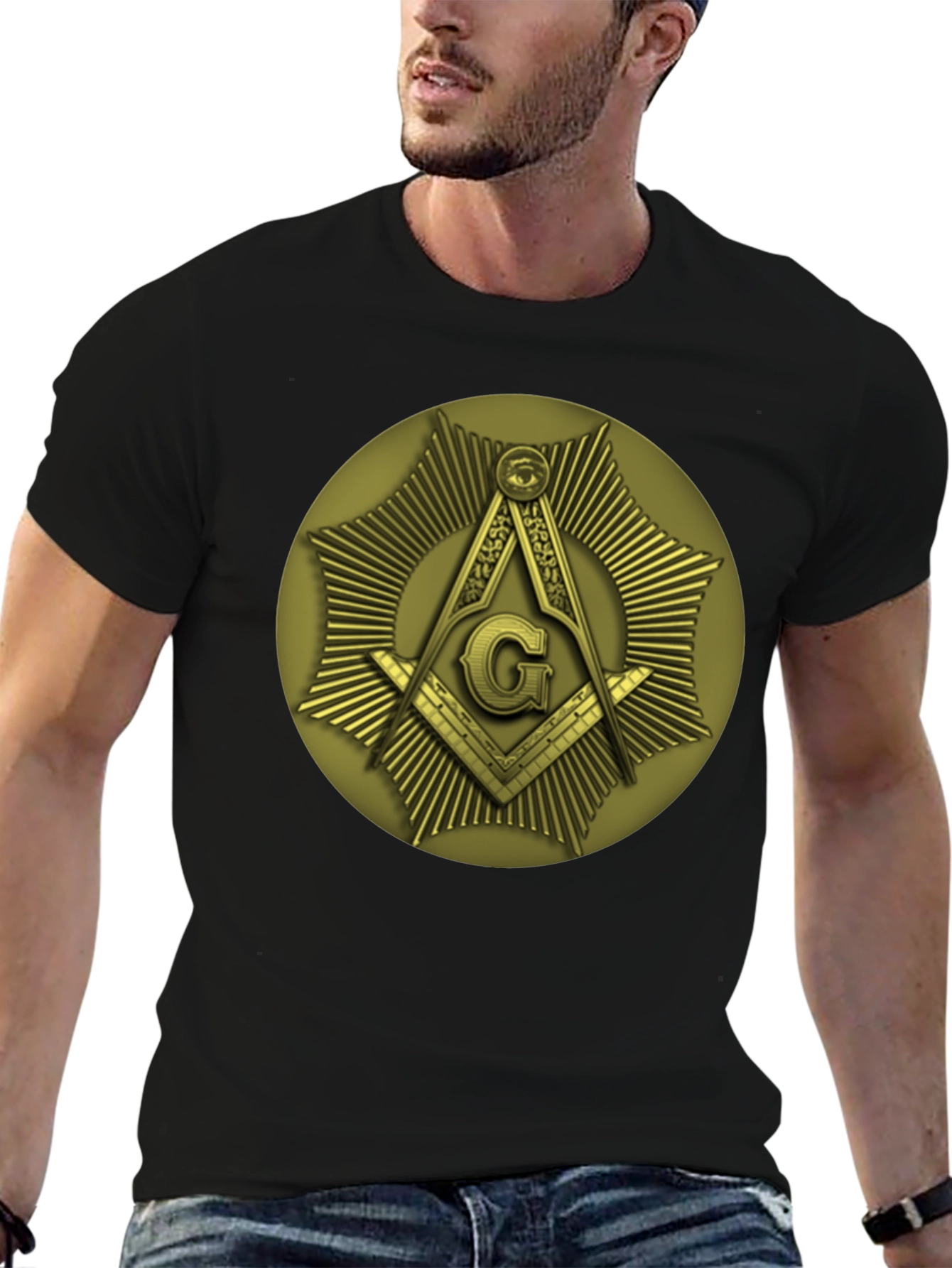 Masonic Symbol T-Shirt: Square & Compass Design
