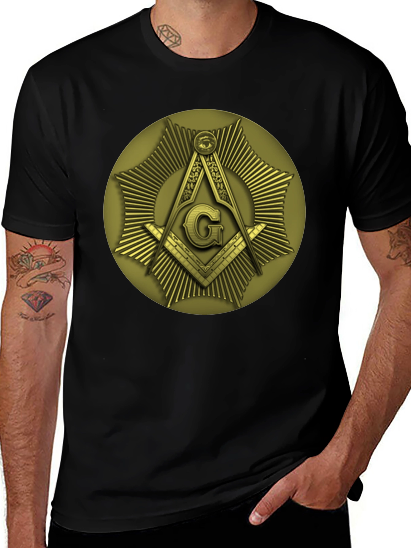 Masonic Symbol T-Shirt: Square & Compass Design