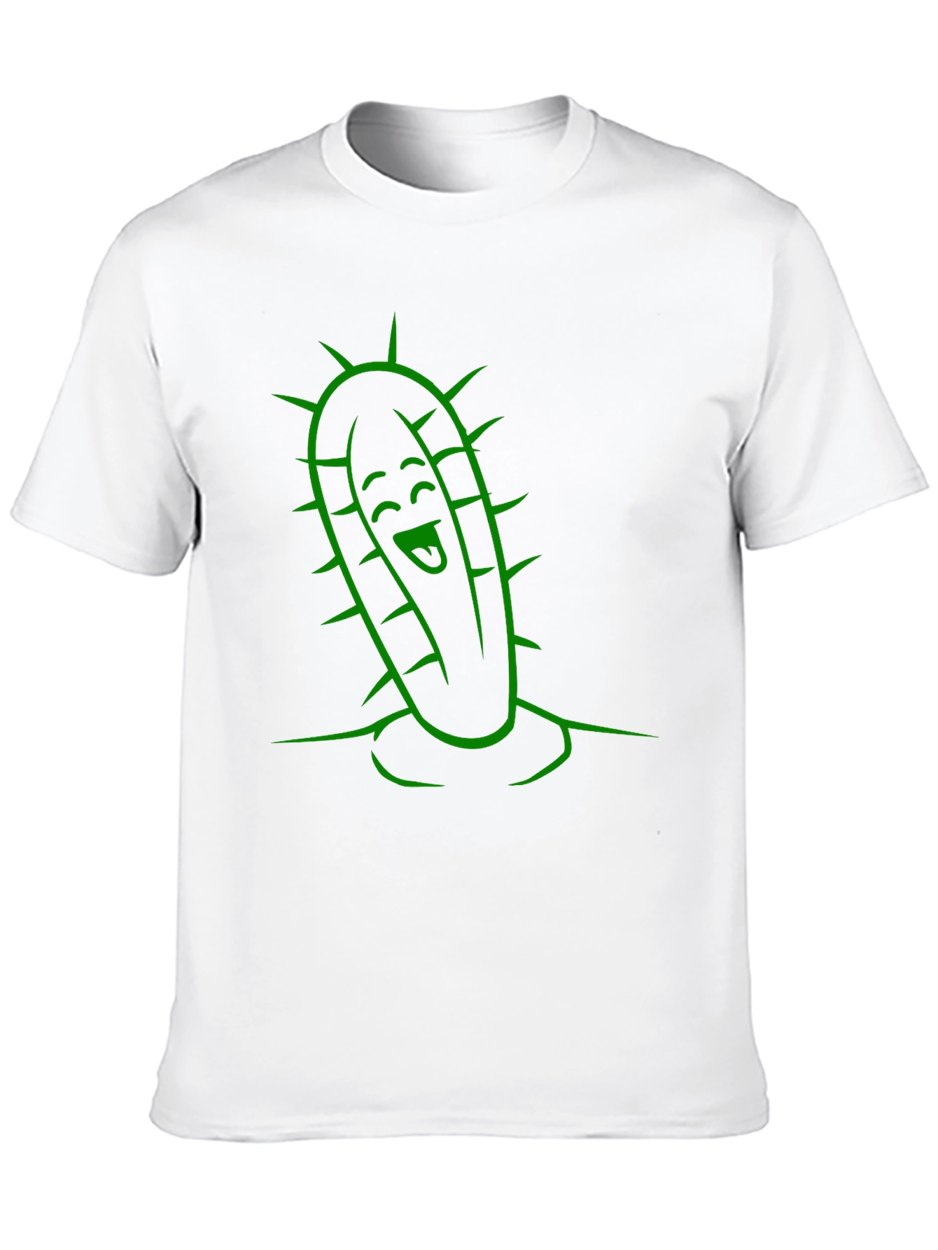 Cactus Character Graphic Tee - Fun Black T-Shirt
