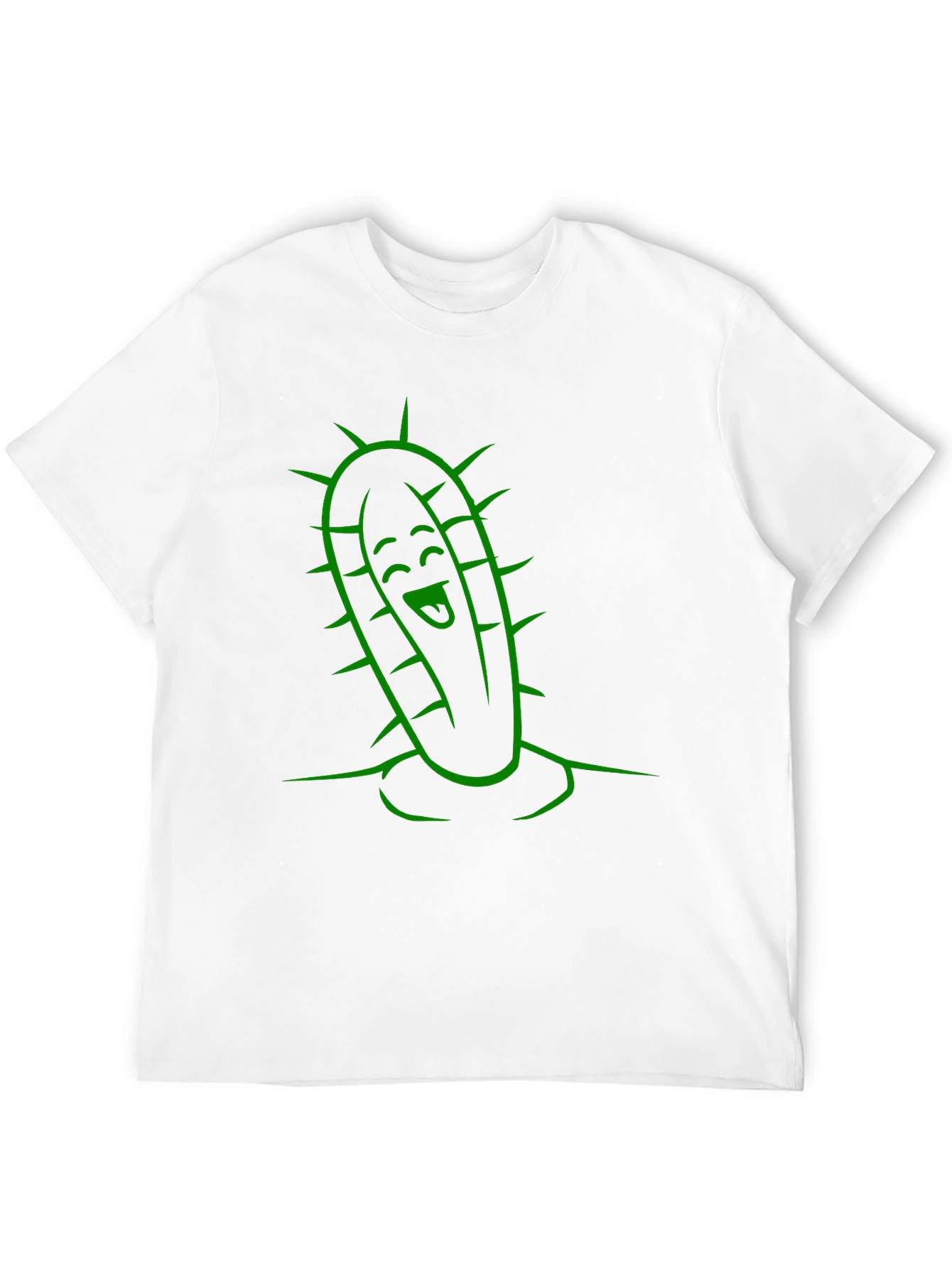 Cactus Character Graphic Tee - Fun Black T-Shirt