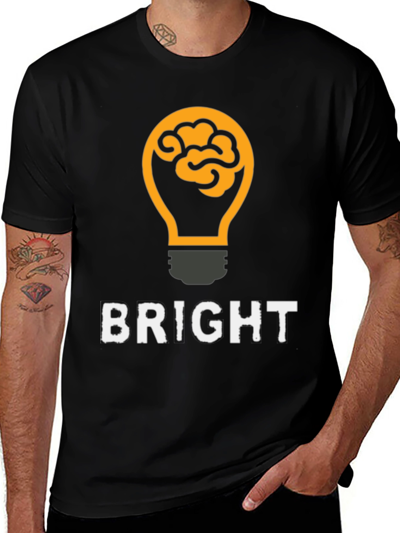Bright Idea Brain Lightbulb Graphic T-Shirt