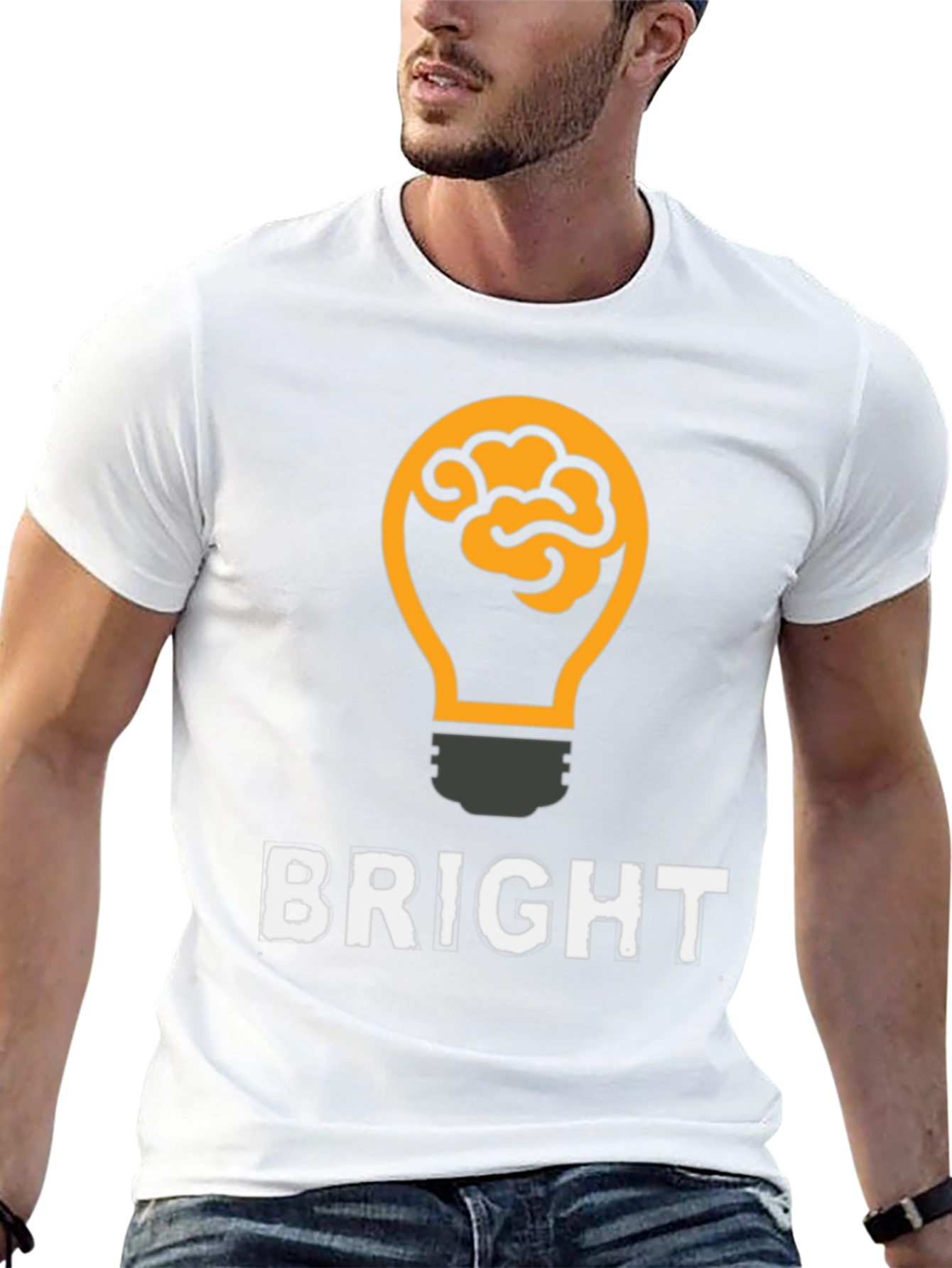 Bright Idea Brain Lightbulb Graphic T-Shirt