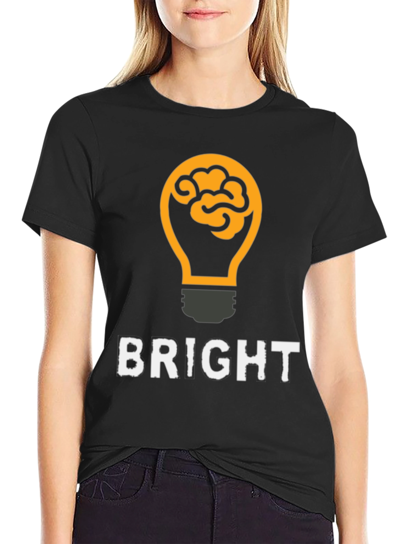 Bright Idea Brain Lightbulb Graphic T-Shirt